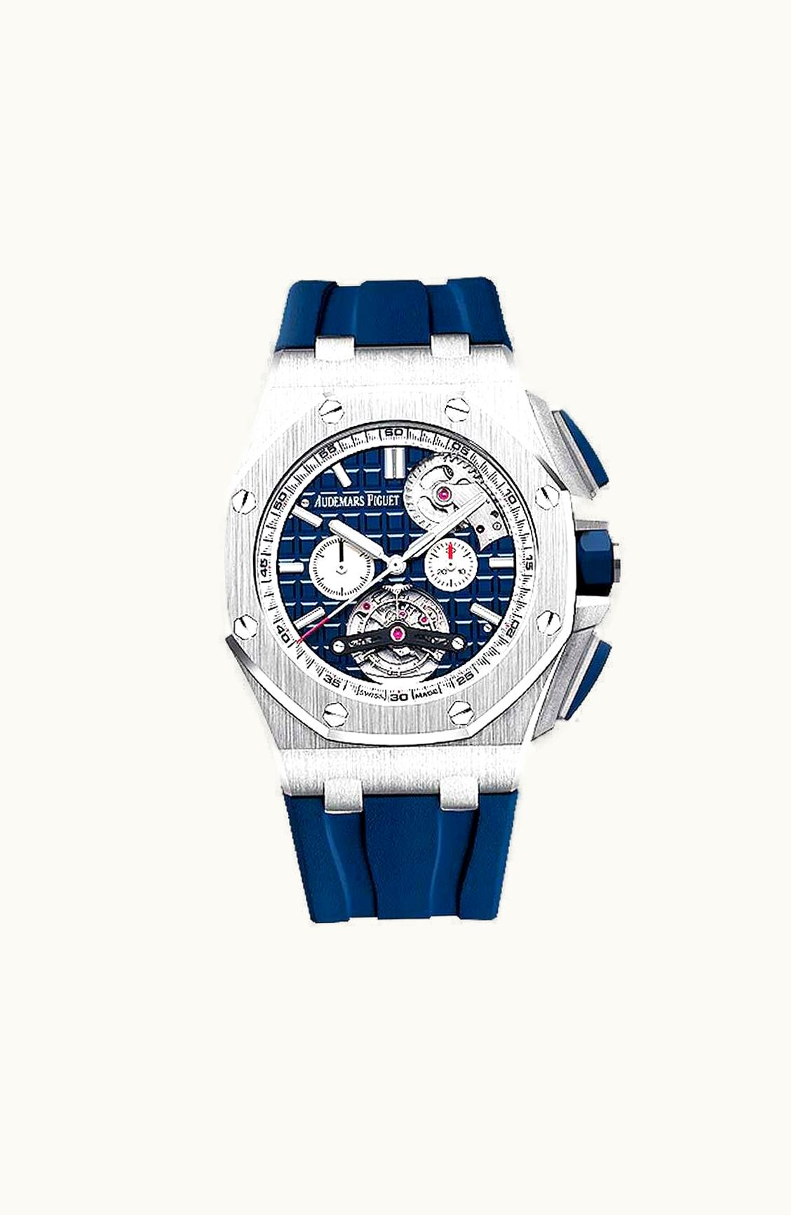 Audemars Piguet Royal Oak Offshore Tourbillon Chronograph Selfwinding Stainless Steel / Blue