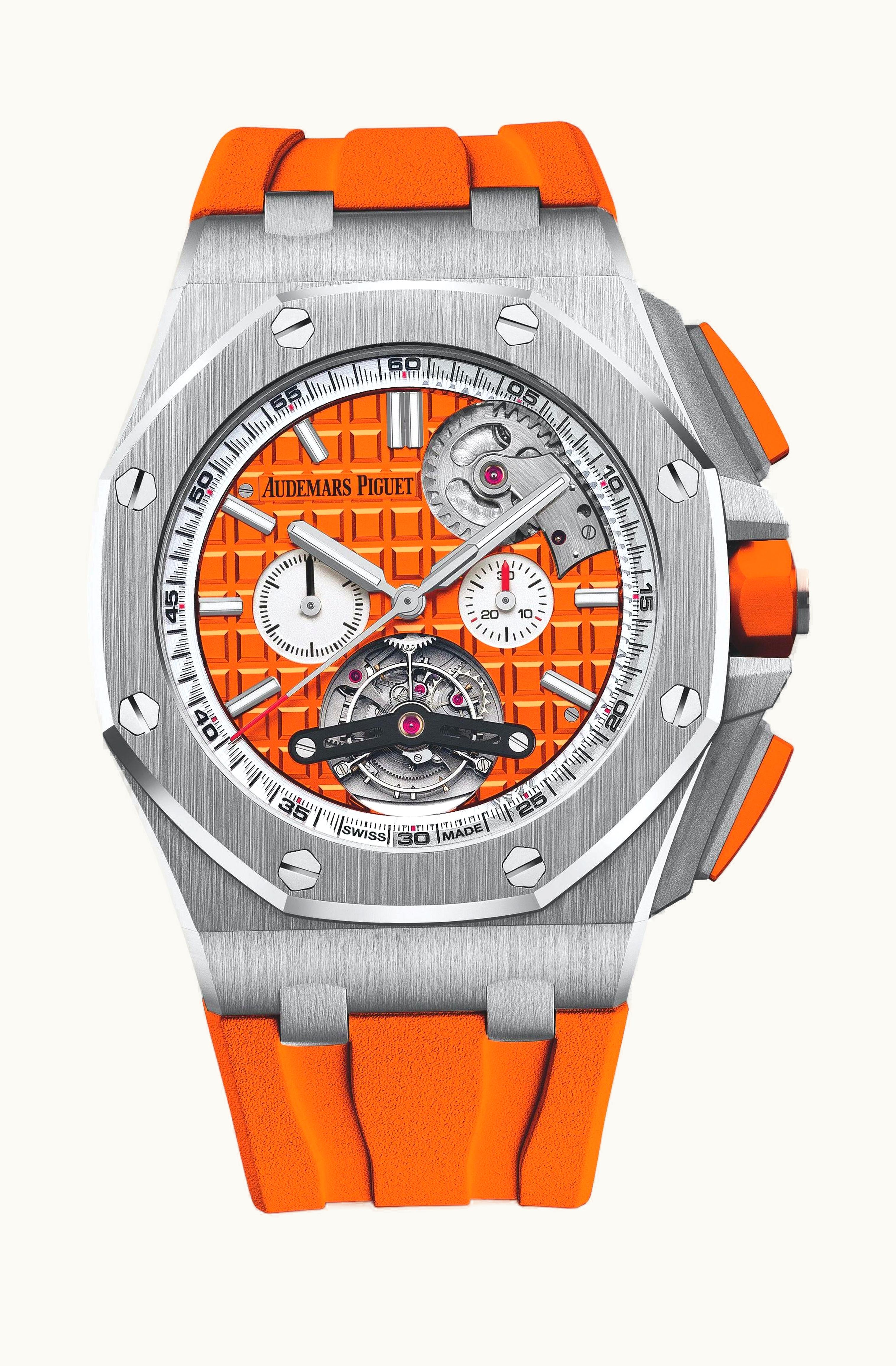 Audemars Piguet Royal Oak Offshore Tourbillon Chronograph Selfwinding Stainless Steel / Orange