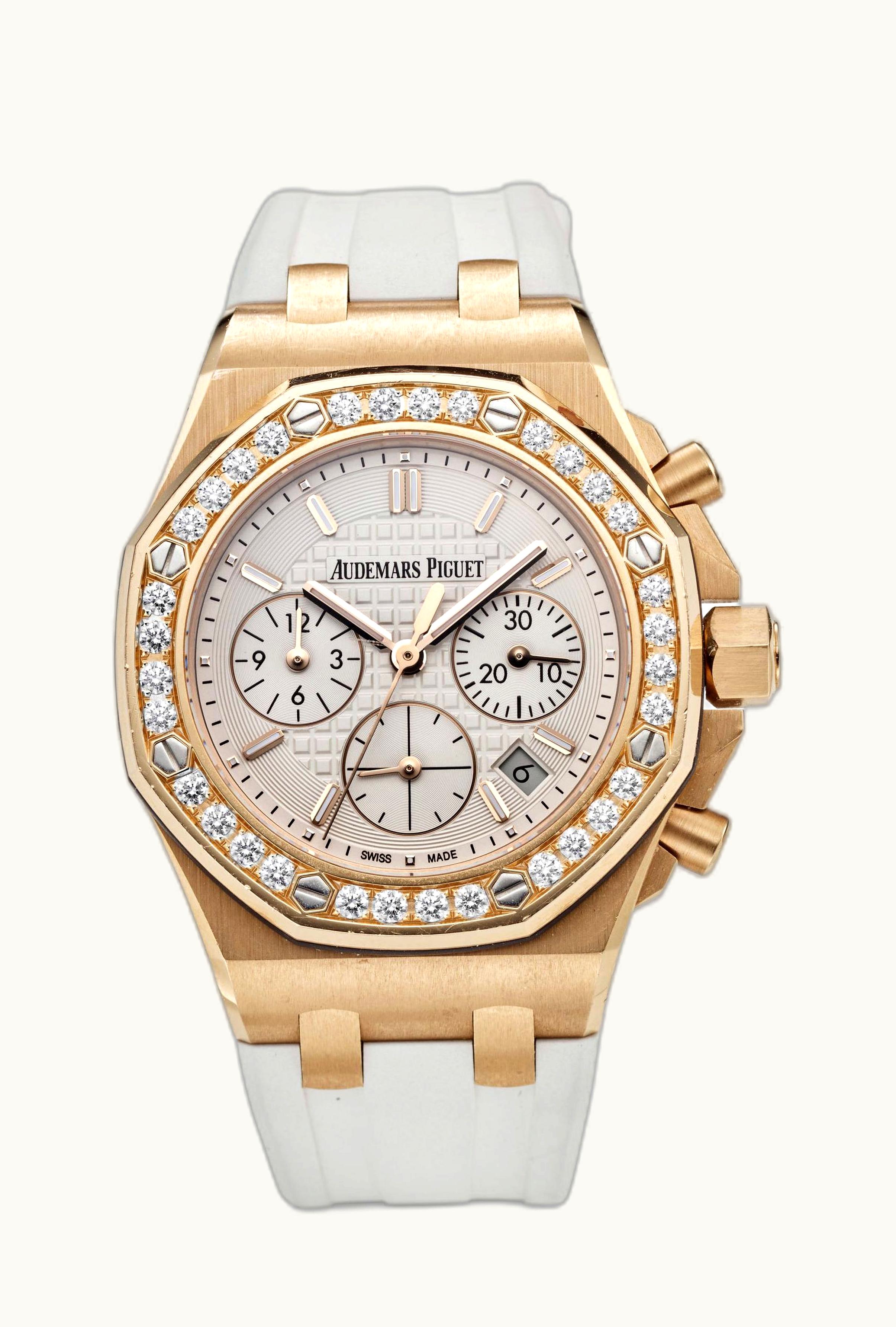 Audemars Piguet Royal Oak OffShore 26231 Lady Chronograph Pink Gold / Silver / Diamond
