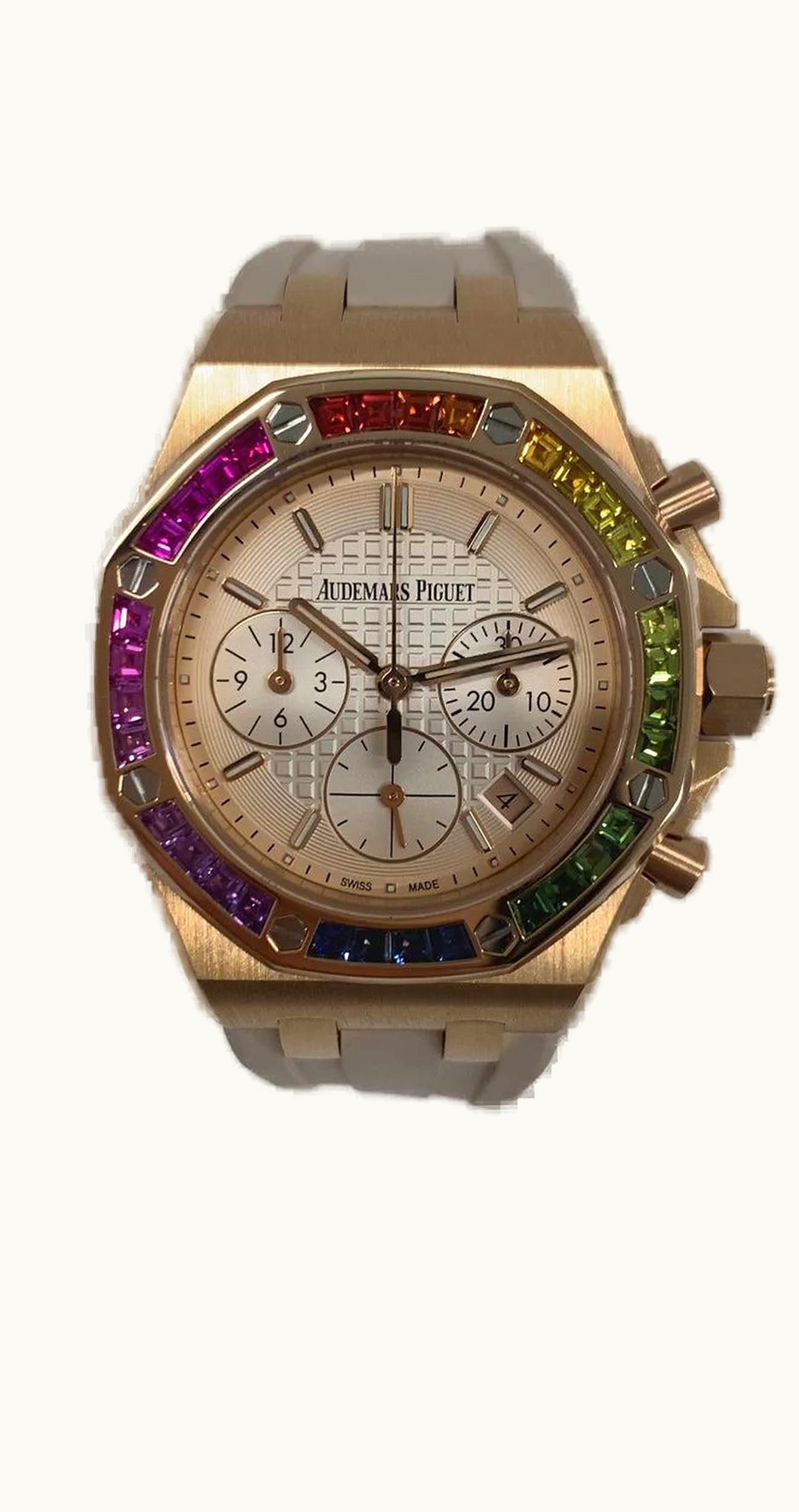 Audemars Piguet Royal Oak OffShore Lady Chronograph Pink Gold / Silver / Rainbow