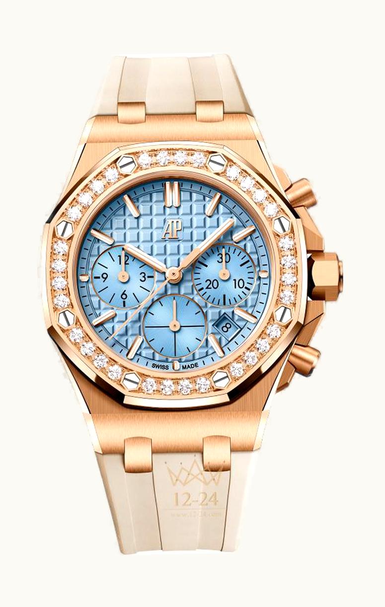 Audemars Piguet Royal Oak OffShore Lady Chronograph Pink Gold /  Blue / Bartorelli