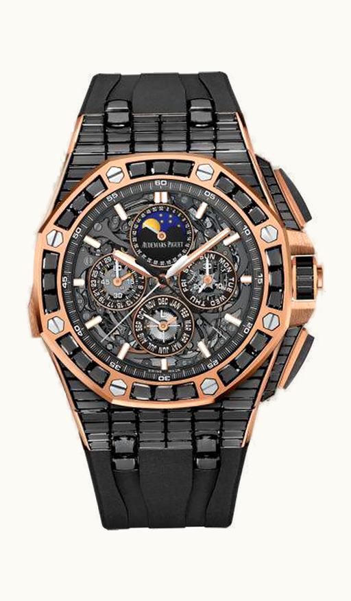 Audemars Piguet Royal Oak OffShore Grande Complication Pink Gold - Black Sapphire / Skeleton