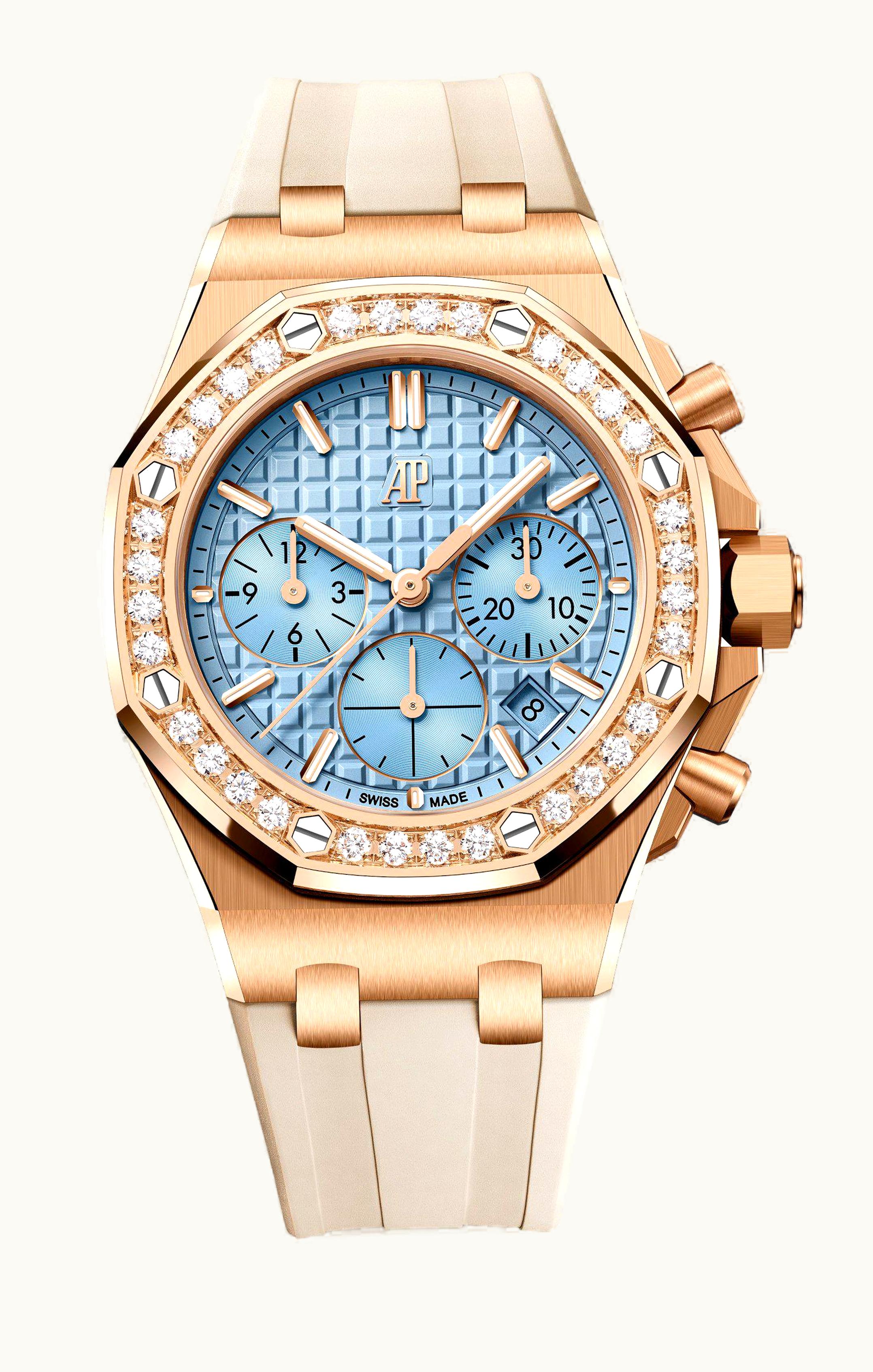 Audemars Piguet Royal Oak OffShore 26231 Lady Chronograph Pink Gold - Diamond / Blue