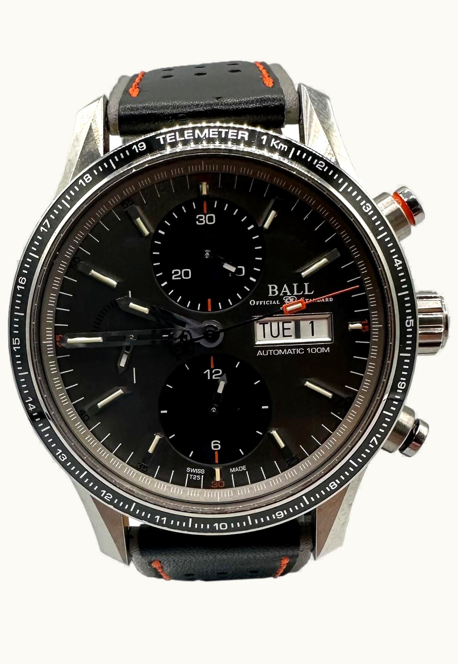Ball Watch Fireman Storm Chaser Pro Stainless Steel / Black / Calf
