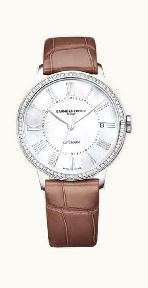 Baume & Mercier Classima 36.5 Automatic Stainless Steel / Diamond / MOP / Alligator