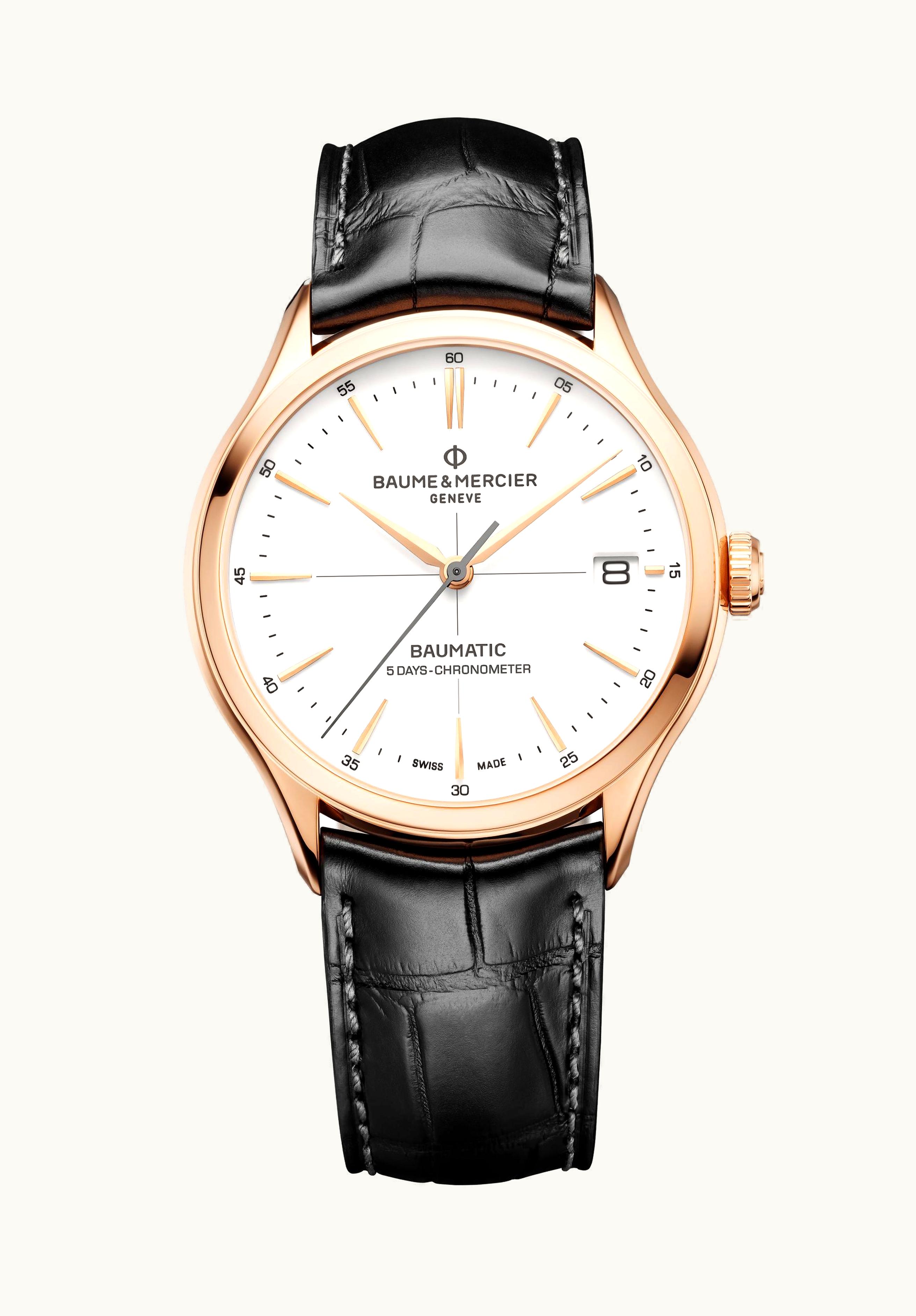 Baume & Mercier Clifton Baumatic Red Gold / White / Strap / COSC