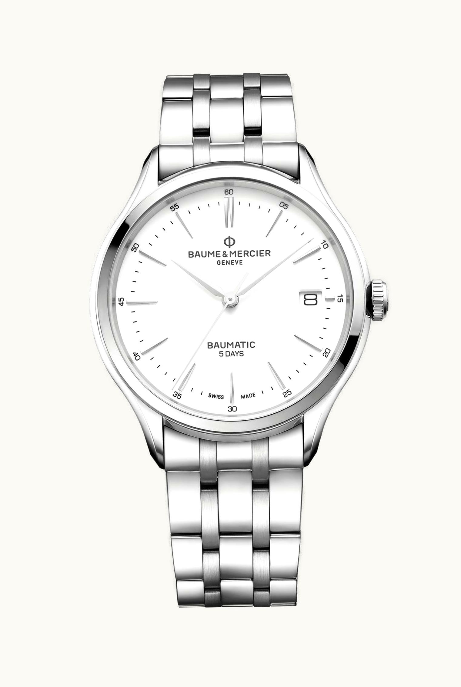 Baume & Mercier Clifton Baumatic Stainless Steel / White / Bracelet