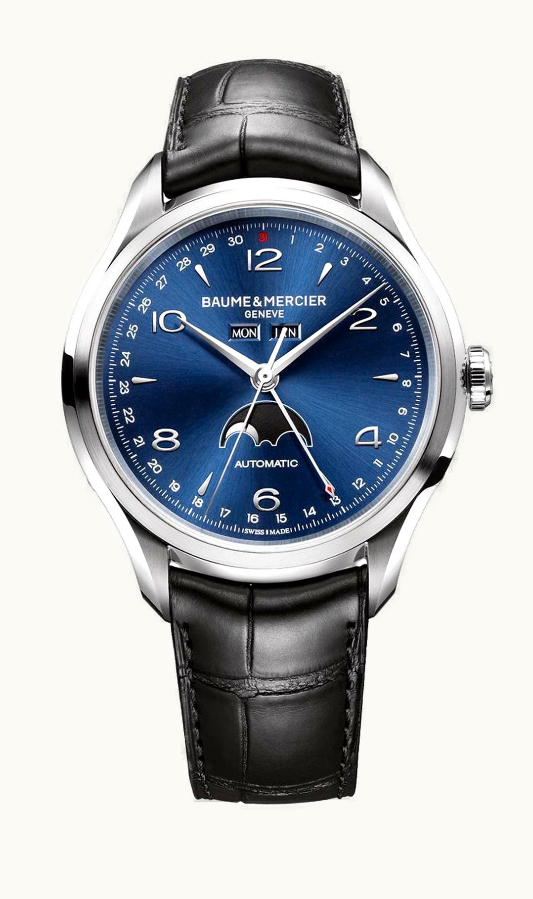 Baume & Mercier Clifton Complete Calendar Stainless Steel / Blue / Strap