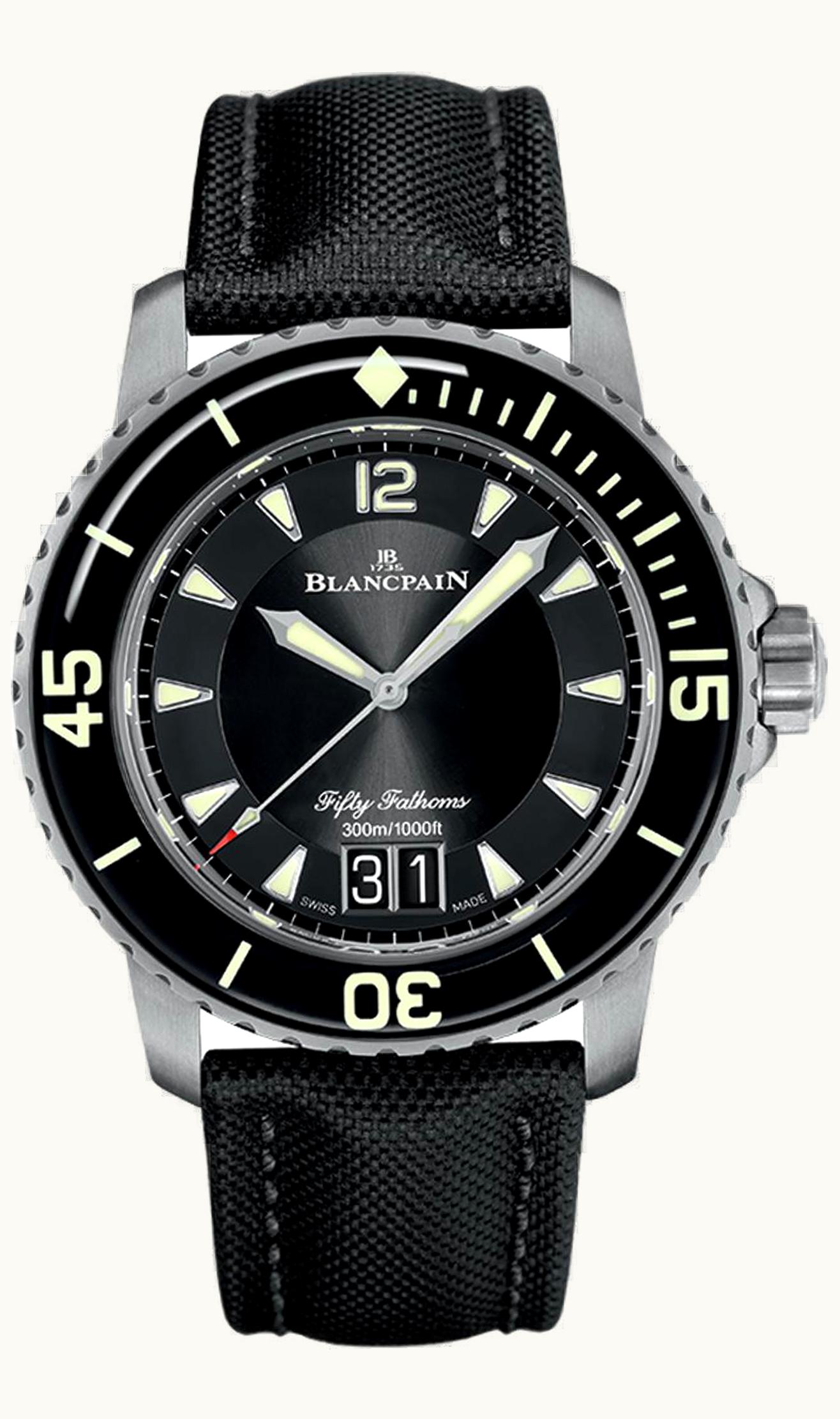 Blancpain Fifty Fathoms Automatique Grande Date Titanium / Black / Black Canvas