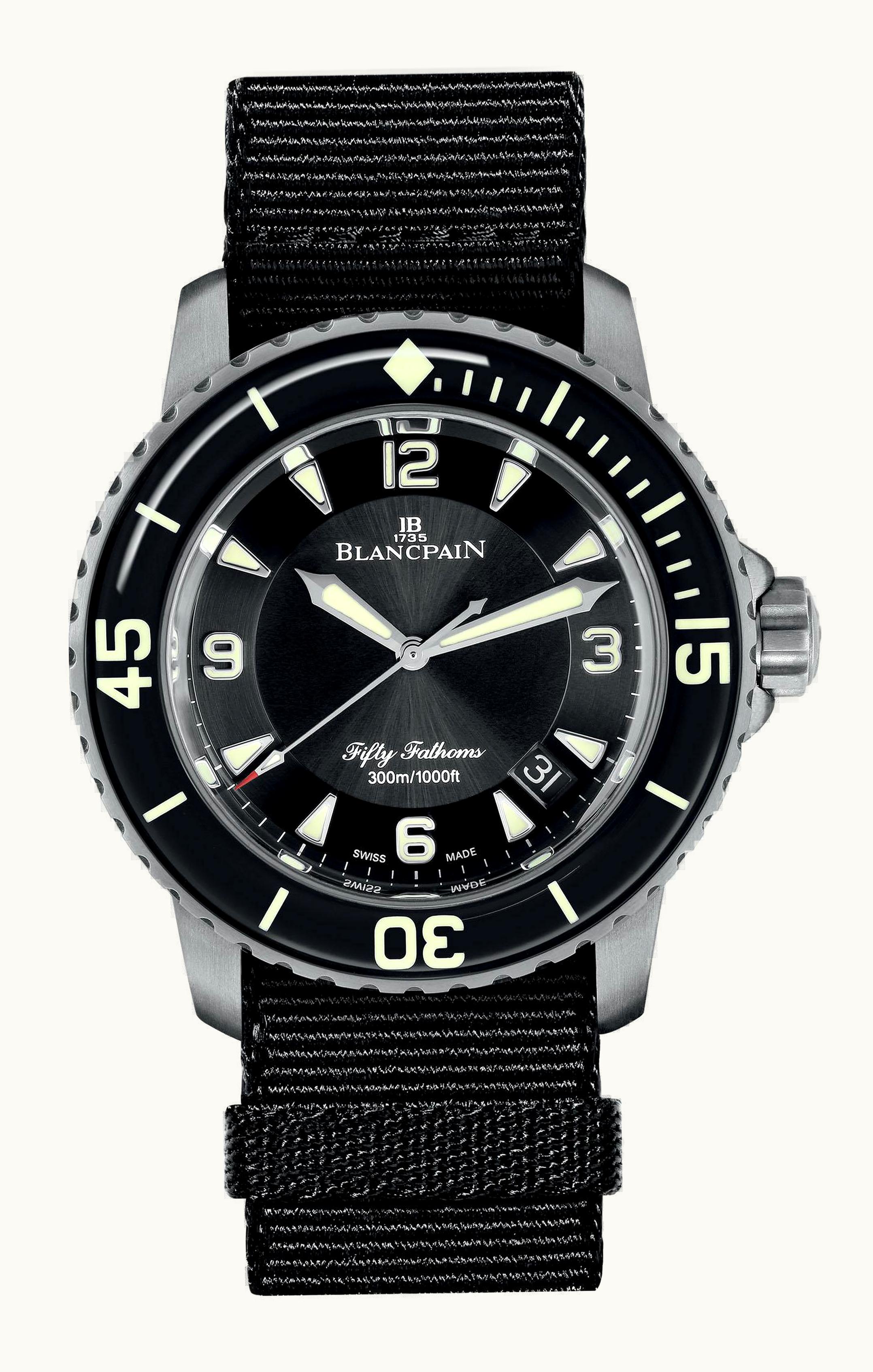 Blancpain Fifty Fathoms Automatique Grande Date Titanium / Black / Black NATO