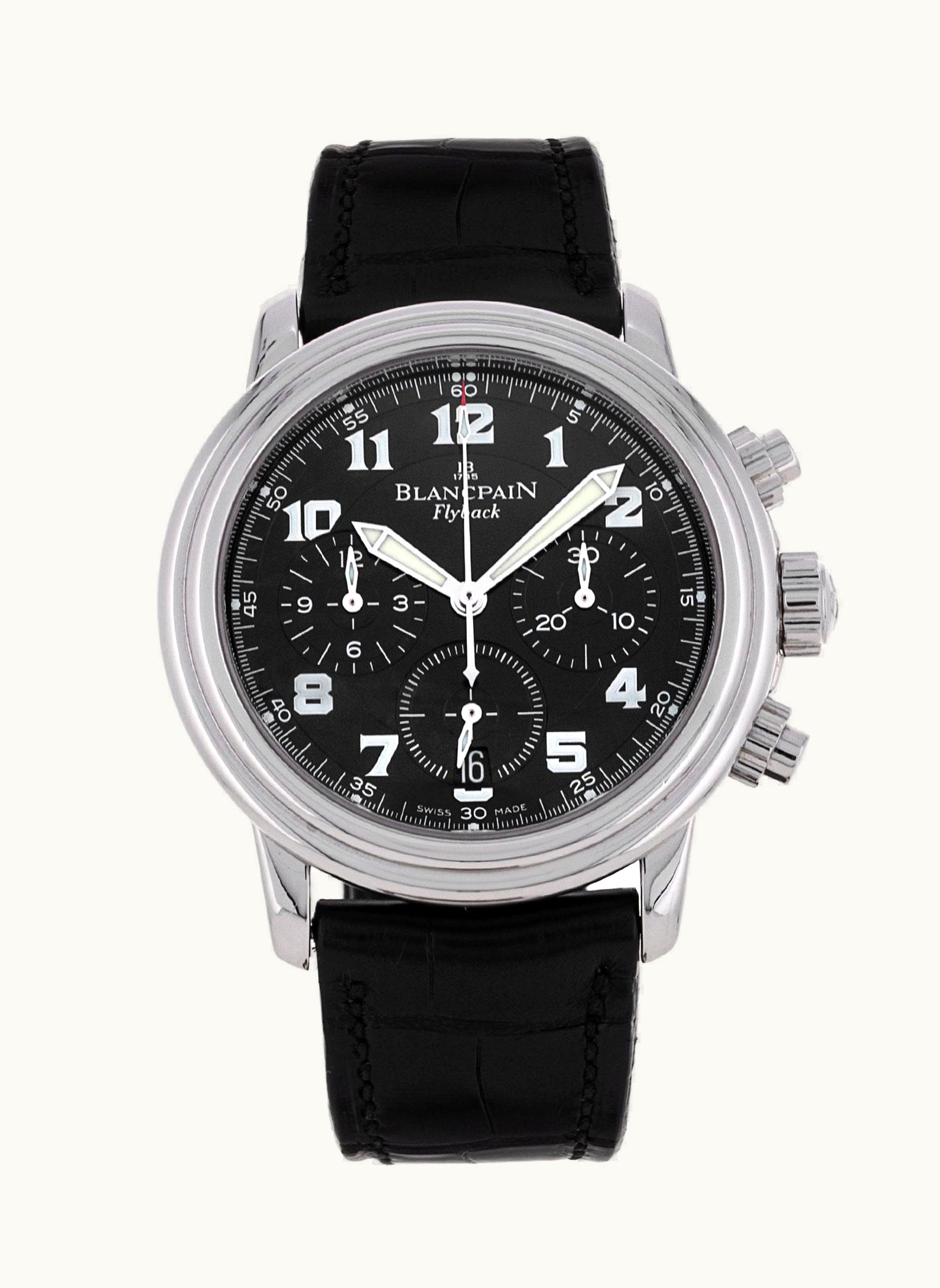 Blancpain Léman Chronograph Flyback Stainless Steel / Black / Strap