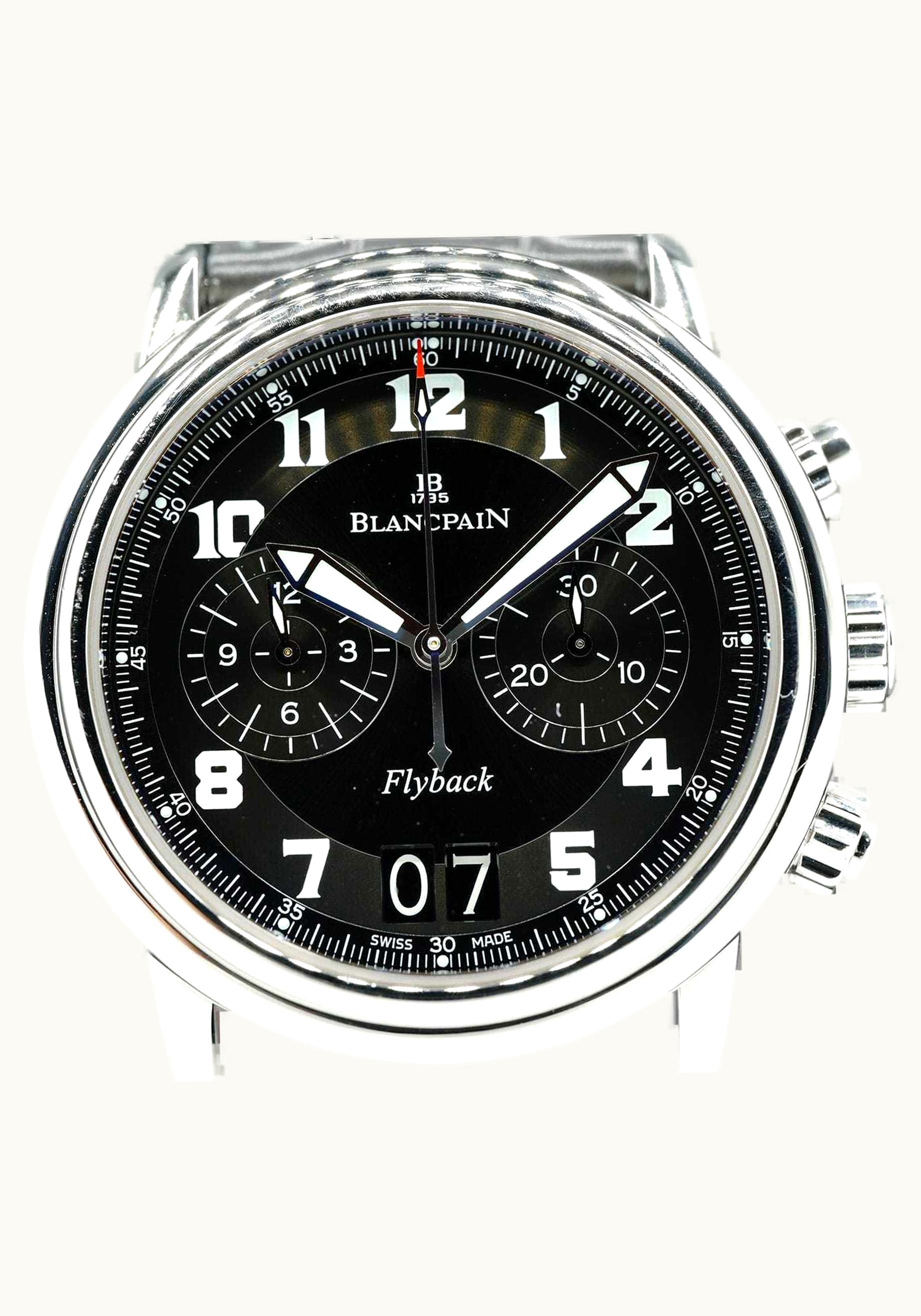 Blancpain Léman Chronographe Flyback Grande Date Stainless Steel / Black / Alligator