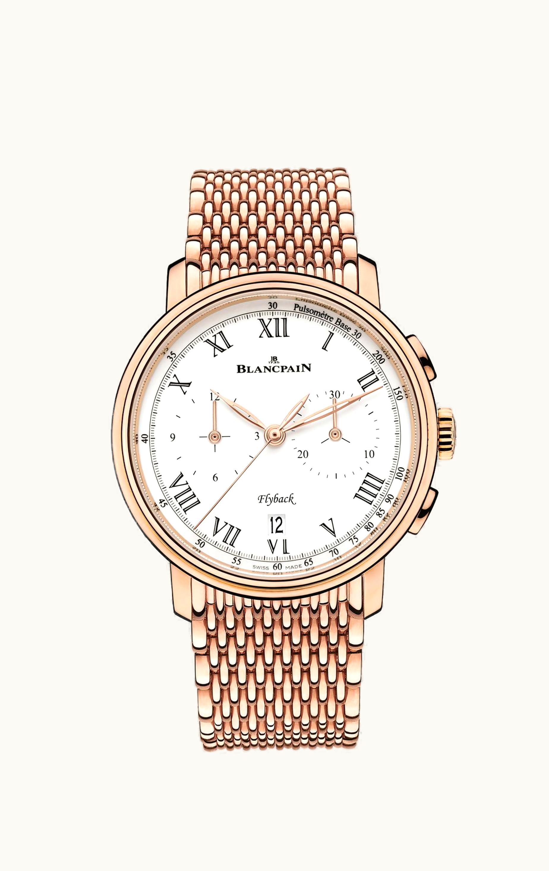 Blancpain Villeret Chronographe Flyback Pulsomètre Red Gold / Enamel