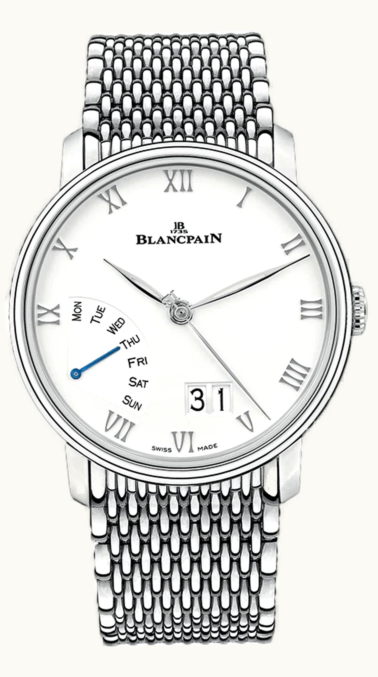 Blancpain Villeret GMT Date Stainless Steel / White / Bracelet