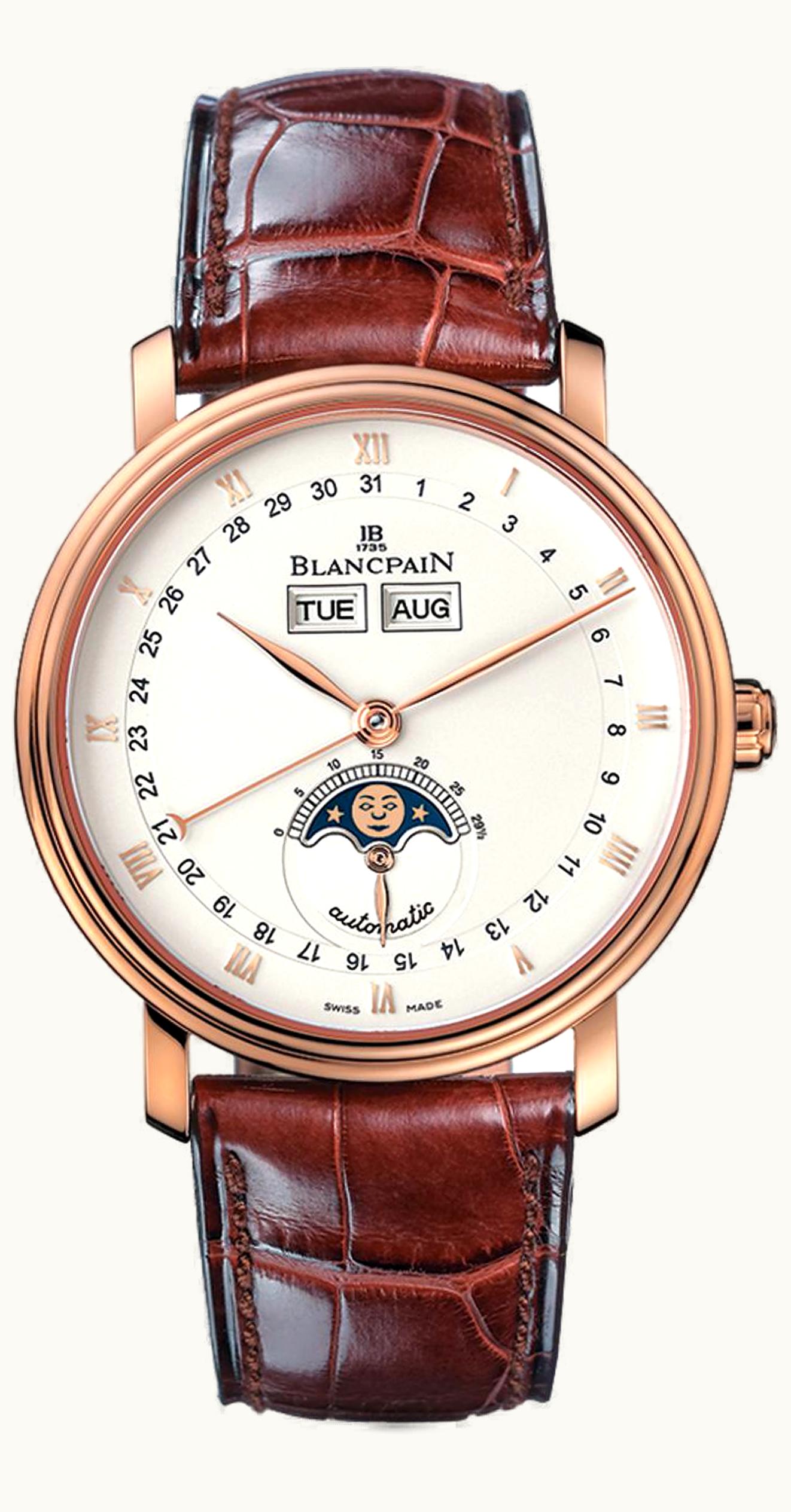 Blancpain Villeret Quantième Complet Red Gold / White