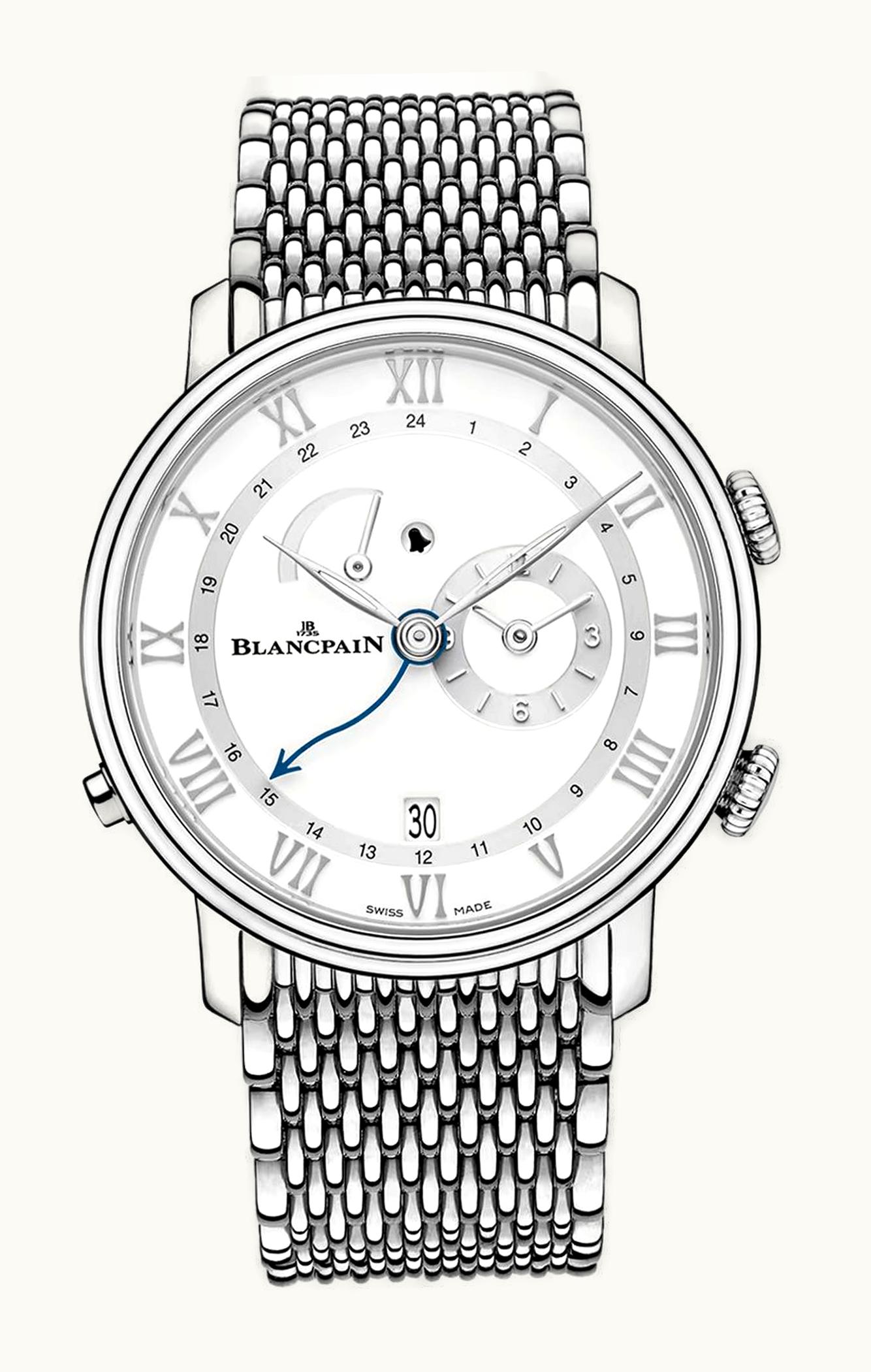 Blancpain Villeret Réveil GMT Stainless Steel / White / Bracelet