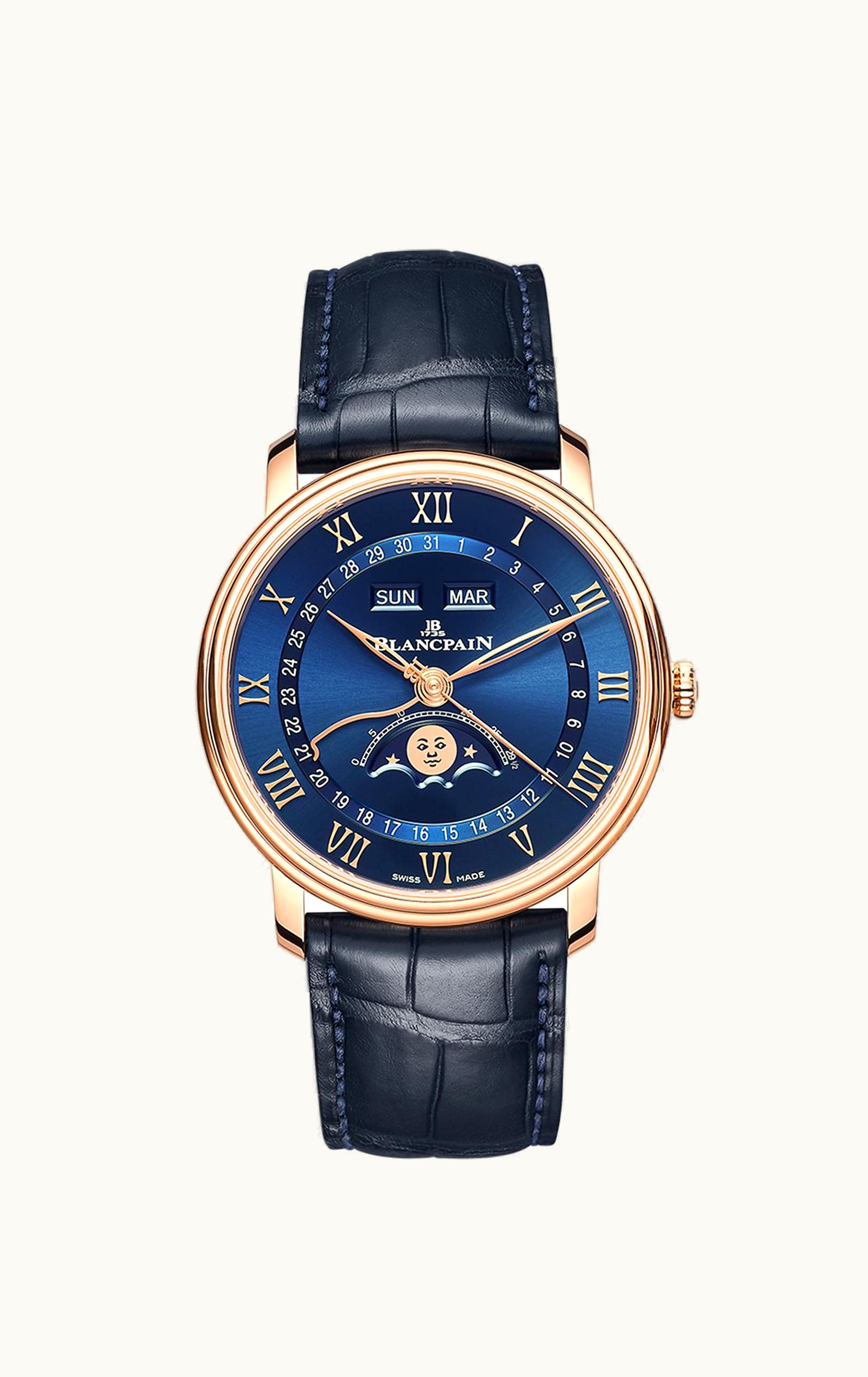 Blancpain Villeret Quantième Complet 40mm Red Gold / Blue