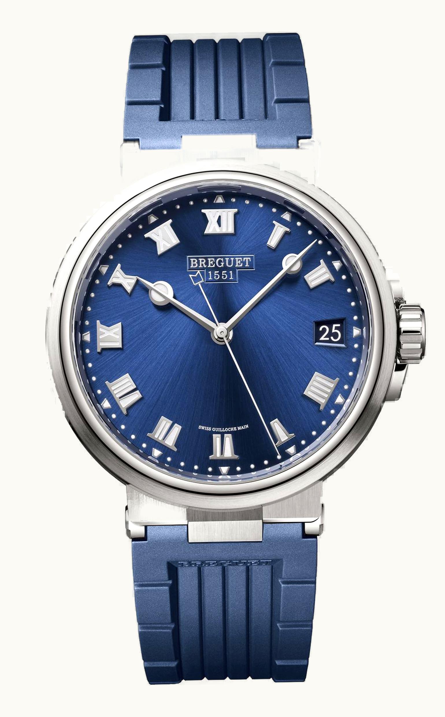 Breguet Marine 5517 Titanium / Blue / Rubber
