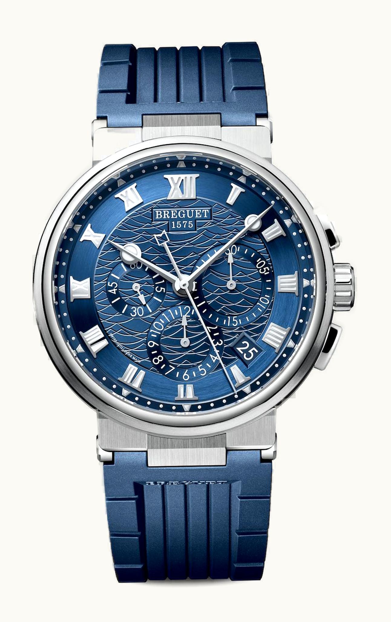 Breguet Marine Chronograph 5527 White Gold / Blue / Rubber