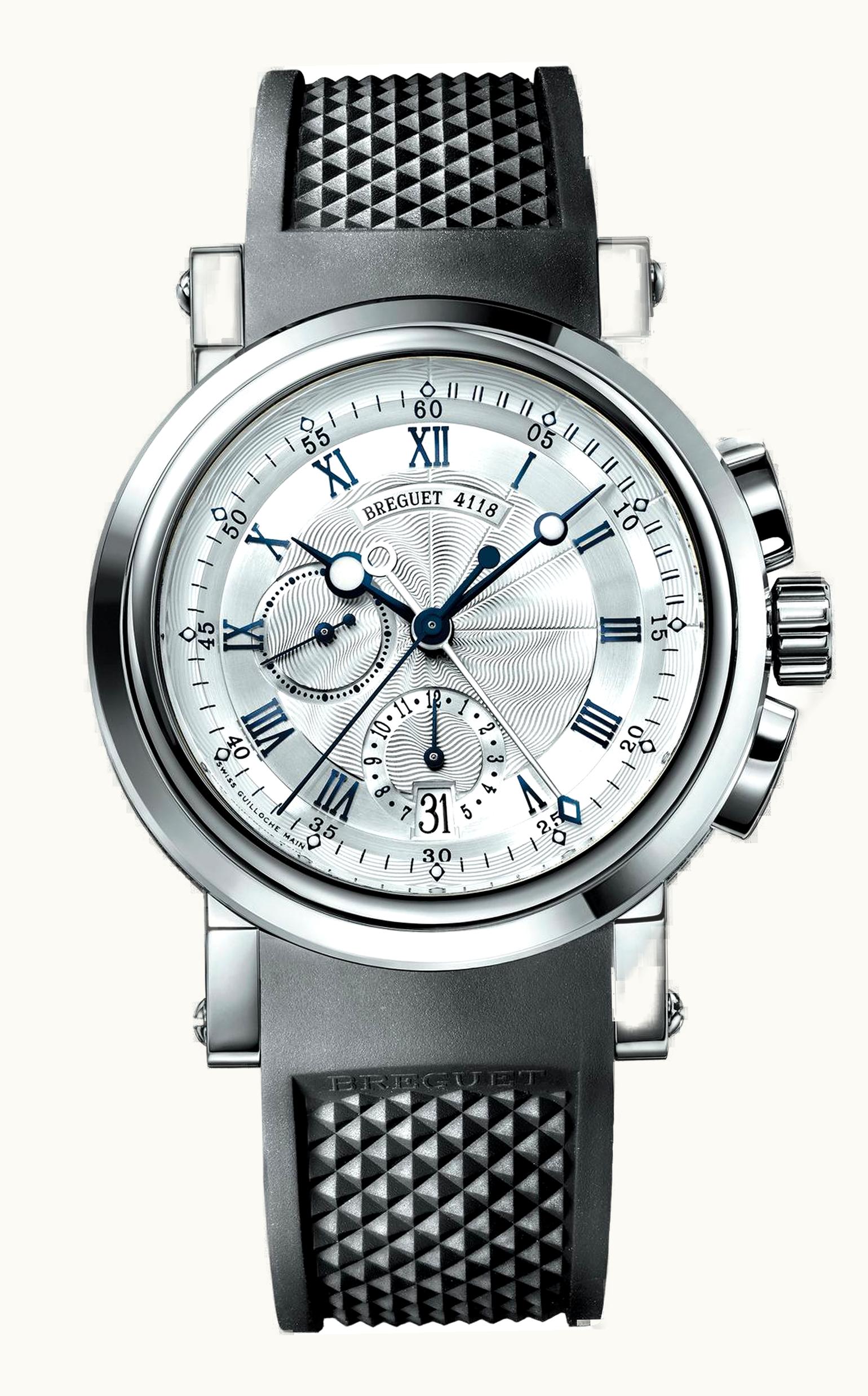 Breguet Marine Chronograph 5827 White Gold / Silver / Rubber