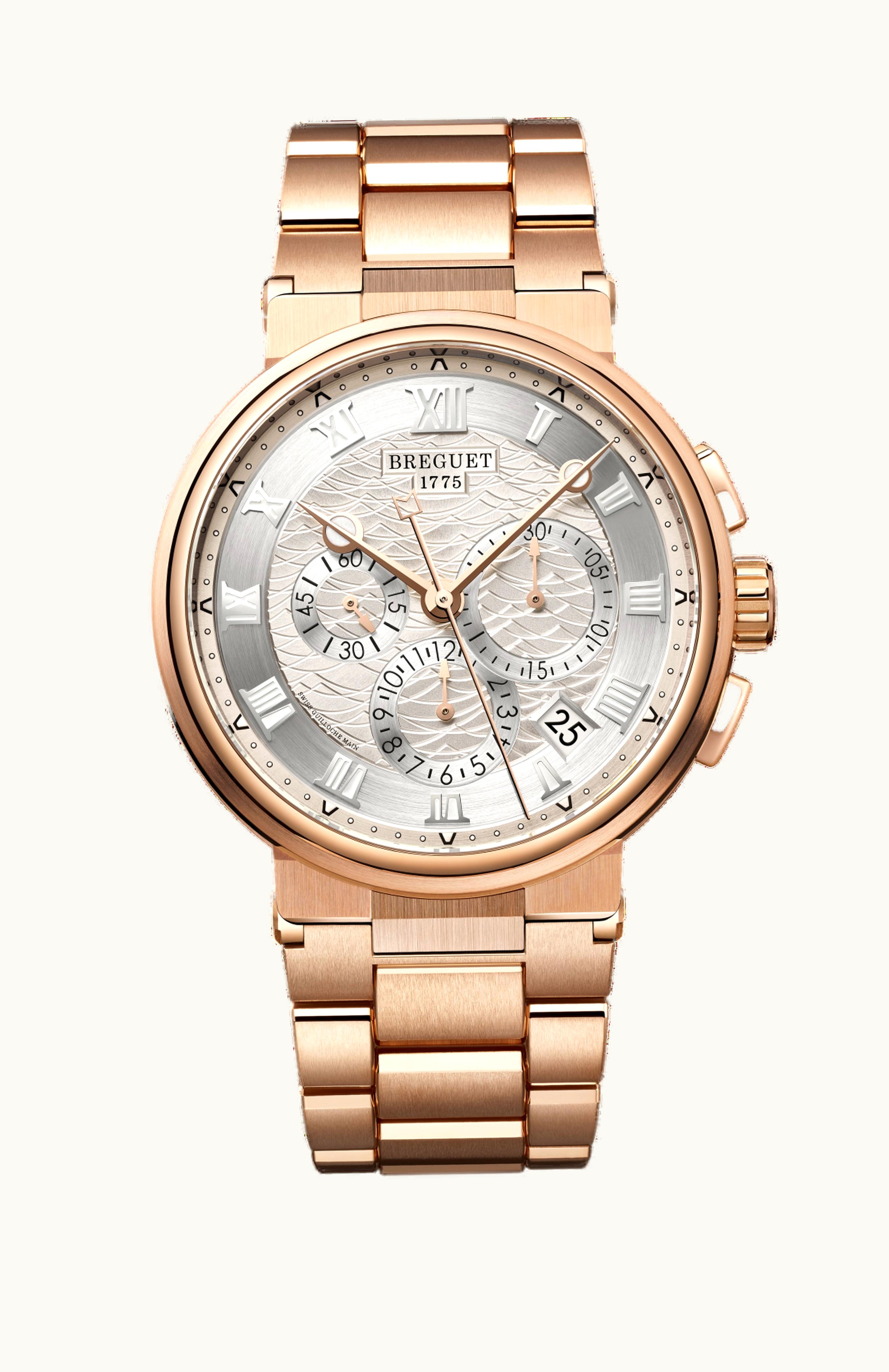 Breguet Marine Chronograph 5527 Rose Gold / Silver / Bracelet
