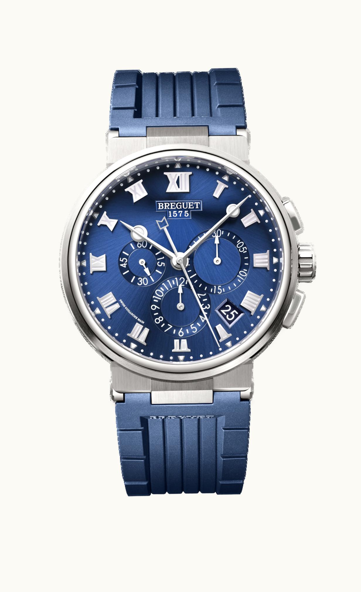 Breguet Marine Chronograph 5527 Titanium / Blue / Rubber