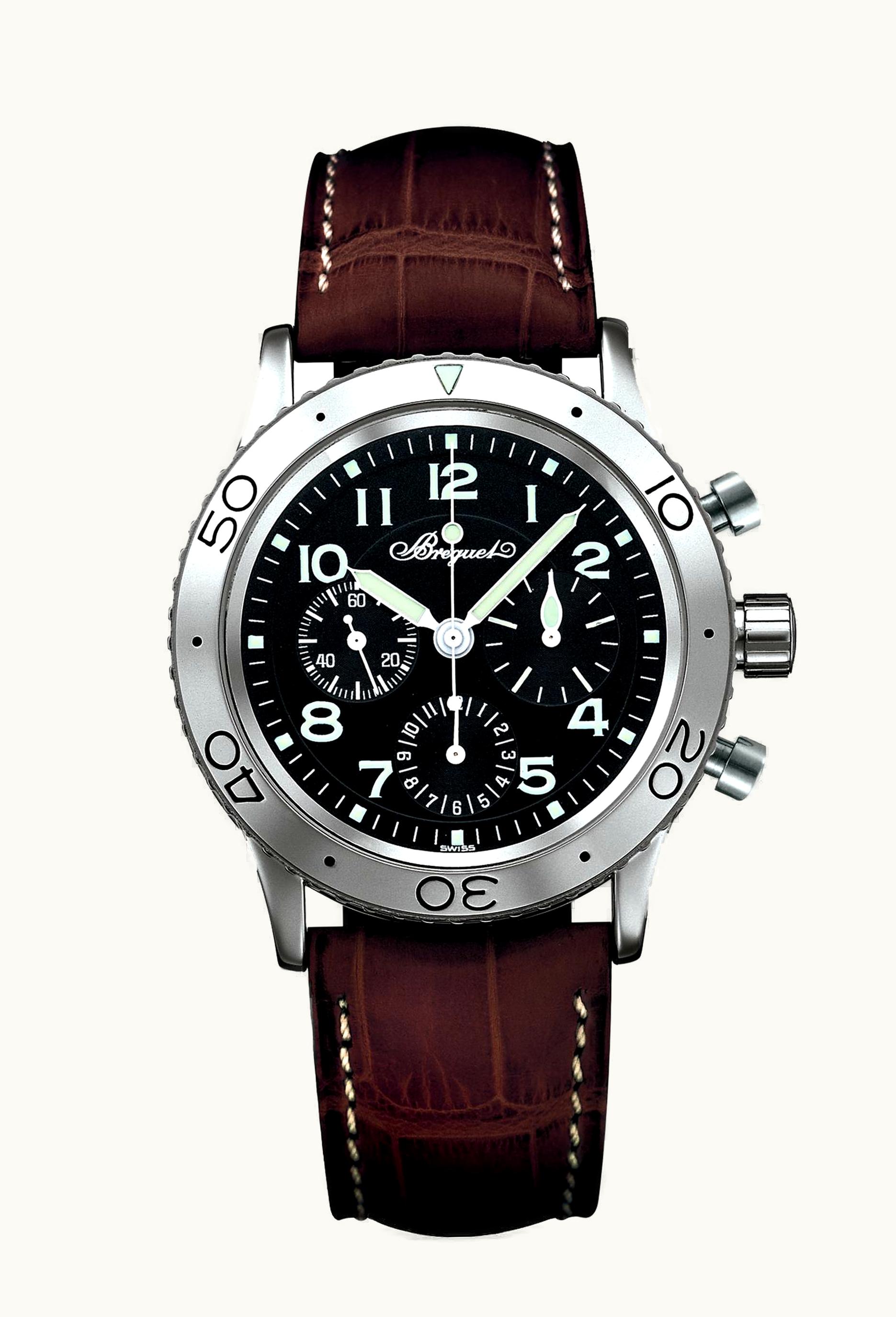 Breguet Type XX Stainless Steel / Black / Alligator