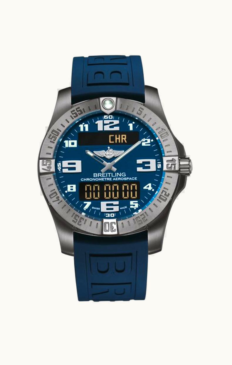 Breitling Aerospace Evo Titanium / Blue / Rubber / Pin
