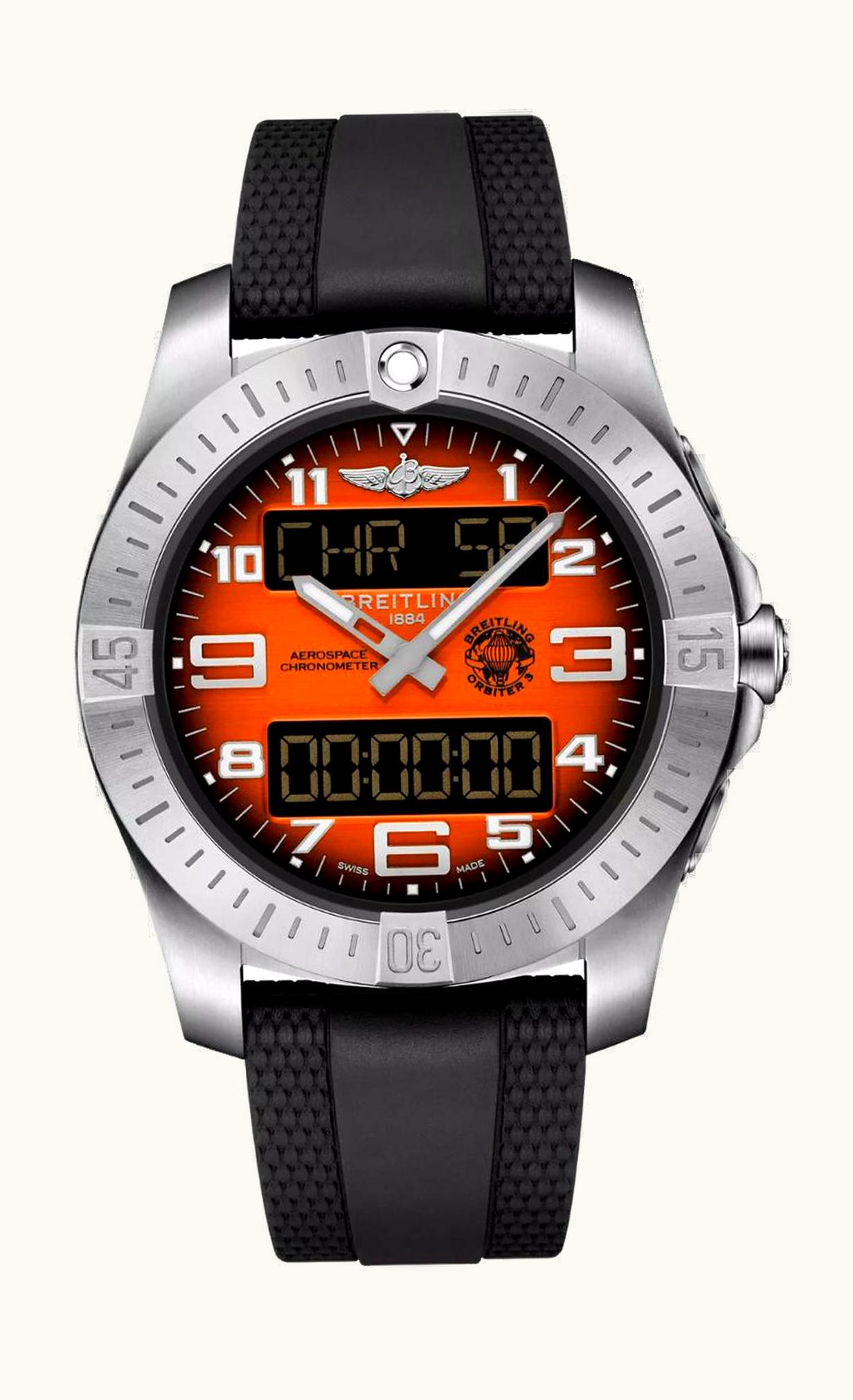 Breitling Aerospace B70 Orbiter Titanium / Orange / Rubber