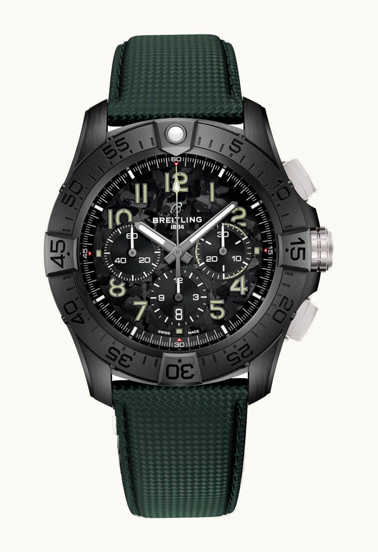 Breitling Super Avenger B01 Chronograph 46 Night Mission / Black / Strap