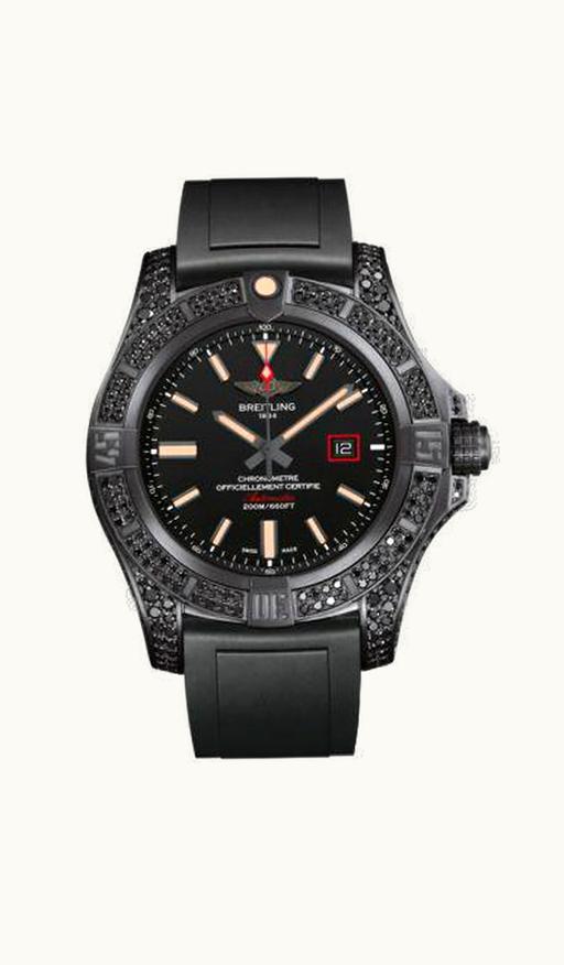 Breitling Avenger Blackbird 44 Black Titanium / Diamondworks / Volcano Black / Rubber