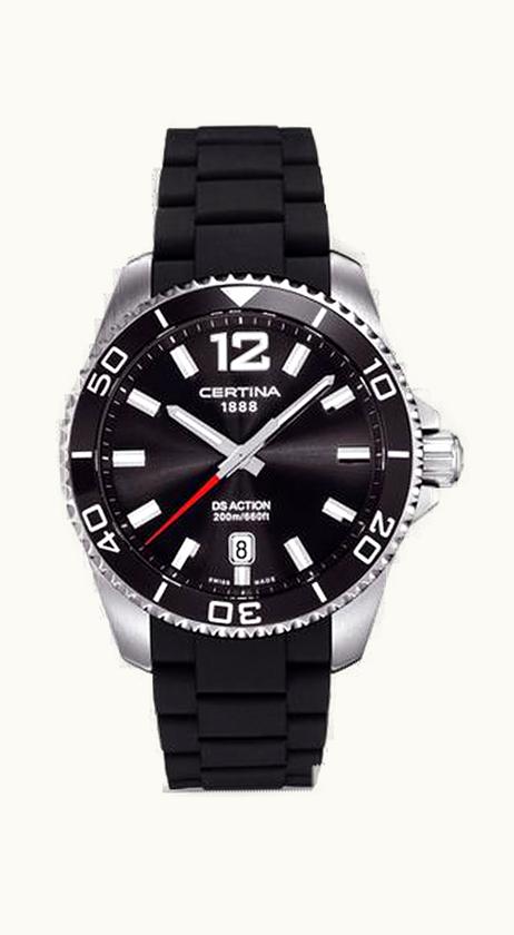 Breitling Avenger II GMT Stainless Steel / Volcano Black / Calf / Pin