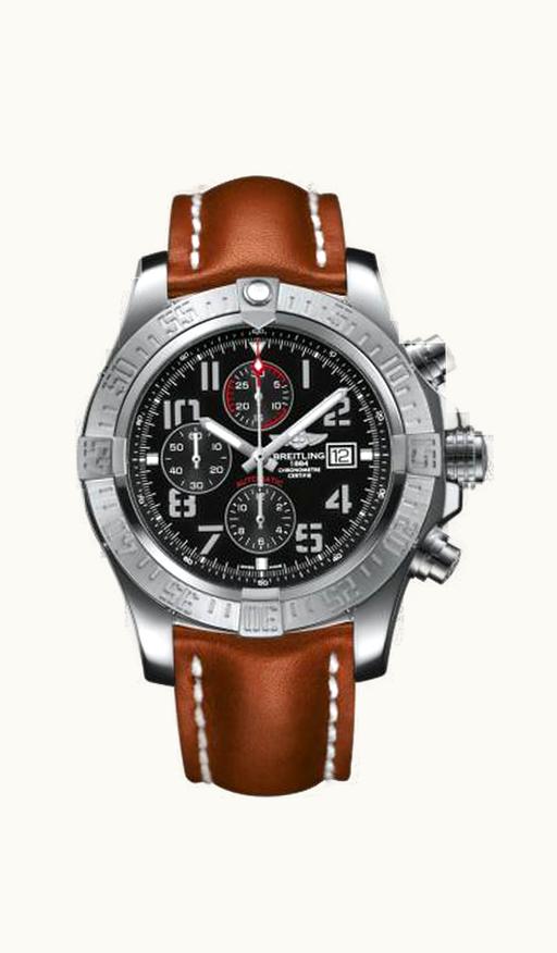 Breitling Super Avenger II Stainless Steel / Volcano Black / Calf / Folding