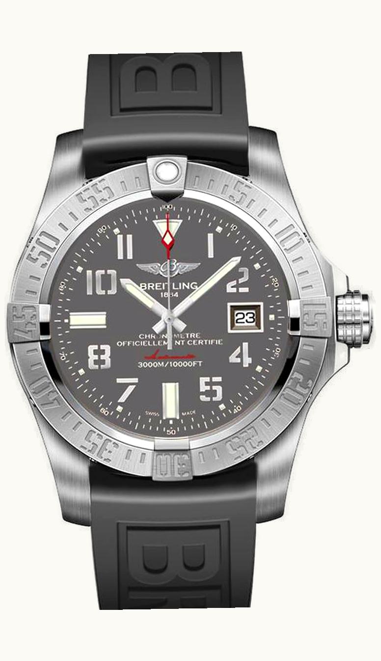 Breitling Avenger II Seawolf Stainless Steel / Tungsten Gray / Calf / Pin