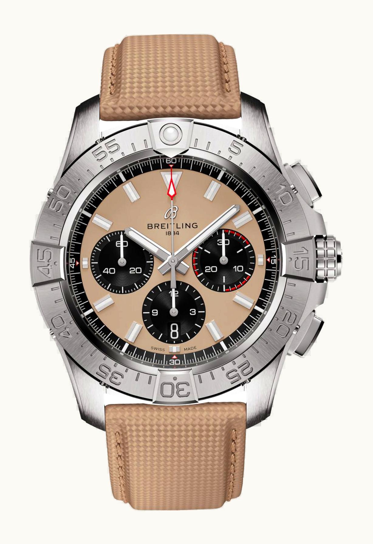 Breitling Avenger B01 Chronograph 44 Stainless Steel / Sand / Strap