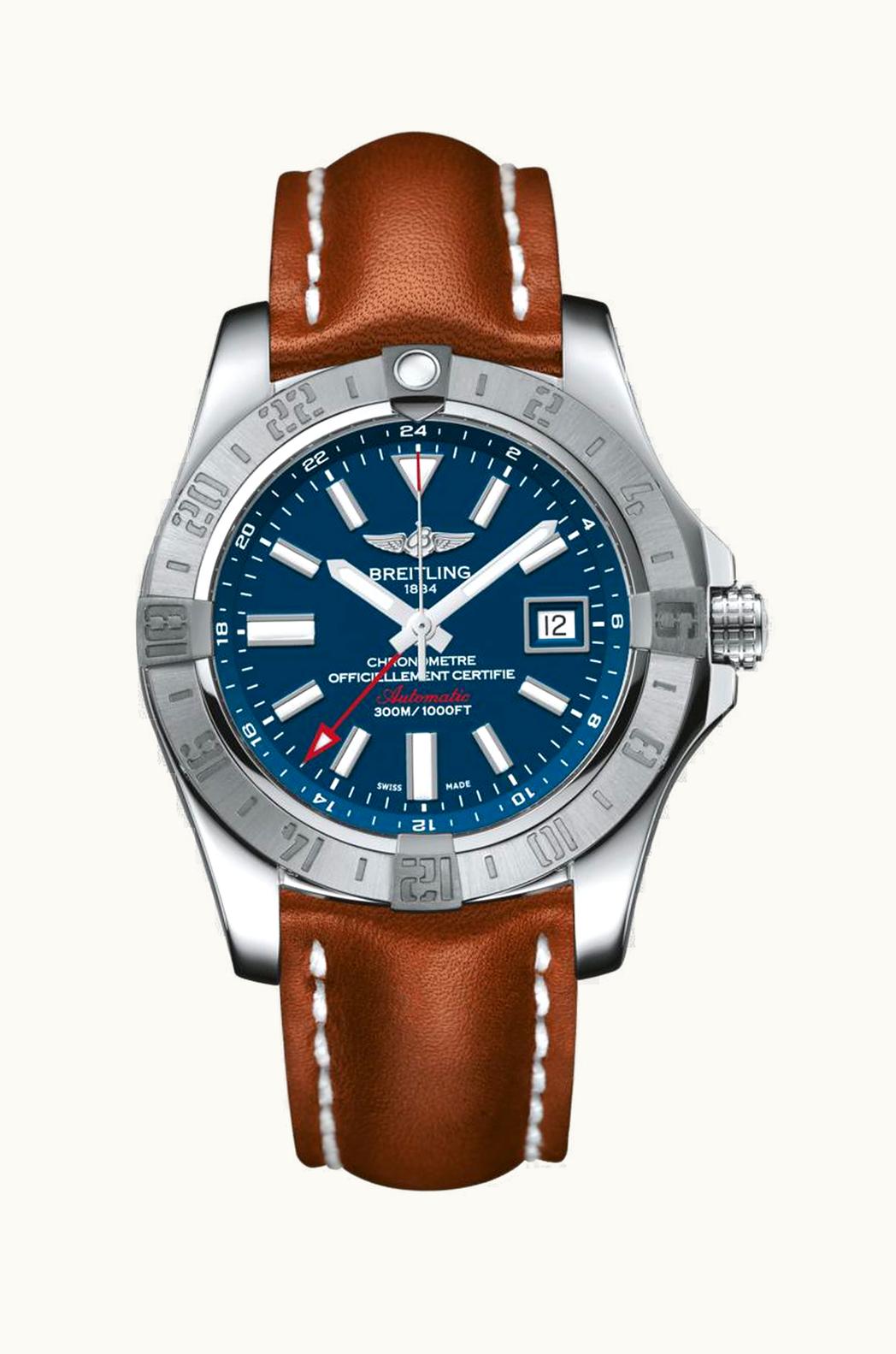Breitling Avenger II GMT Stainless Steel / Mariner Blue / Calf / Folding