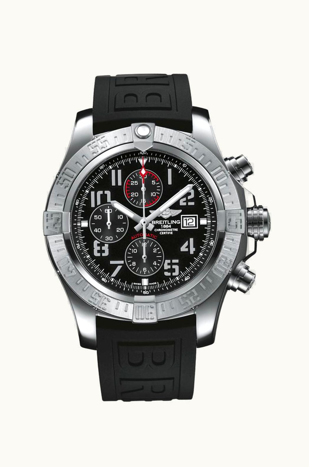 Breitling Super Avenger II Stainless Steel / Volcano Black / Rubber / Folding