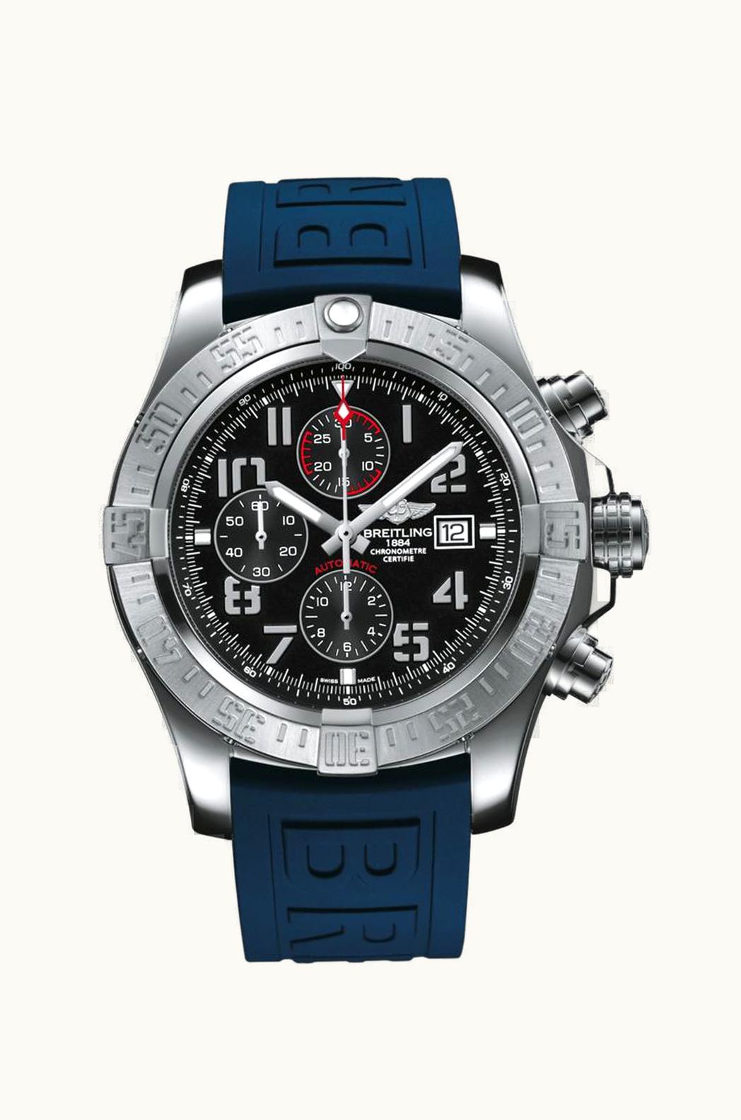 Breitling Super Avenger II Stainless Steel / Volcano Black / Rubber / Folding