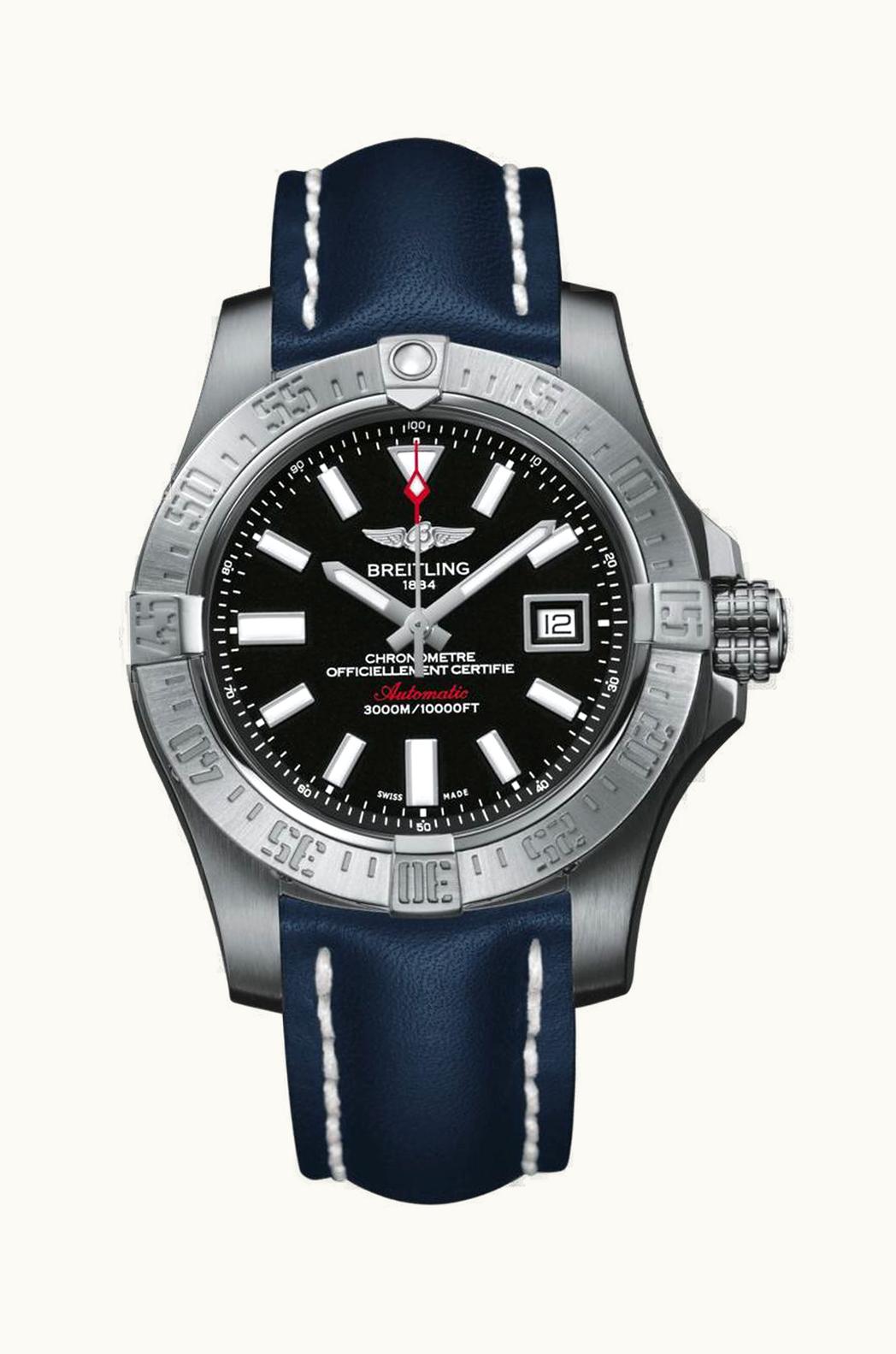 Breitling Avenger II Seawolf Stainless Steel / Volcano Black / Calf / Folding