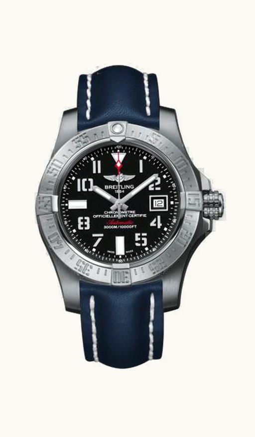 Breitling Avenger II Seawolf Stainless Steel / Volcano Black / Calf / Pin