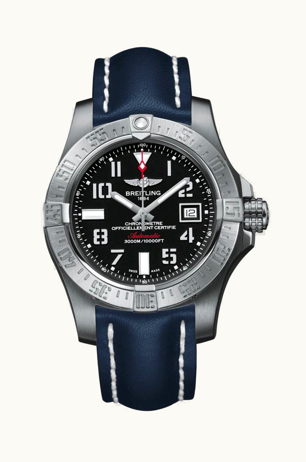 Breitling Avenger II Seawolf Stainless Steel / Volcano Black / Calf / Folding