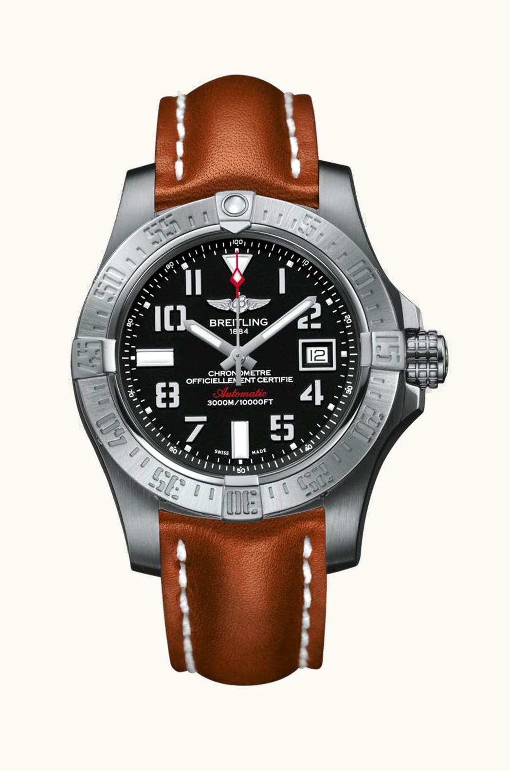 Breitling Avenger II Seawolf Stainless Steel / Volcano Black / Calf / Folding