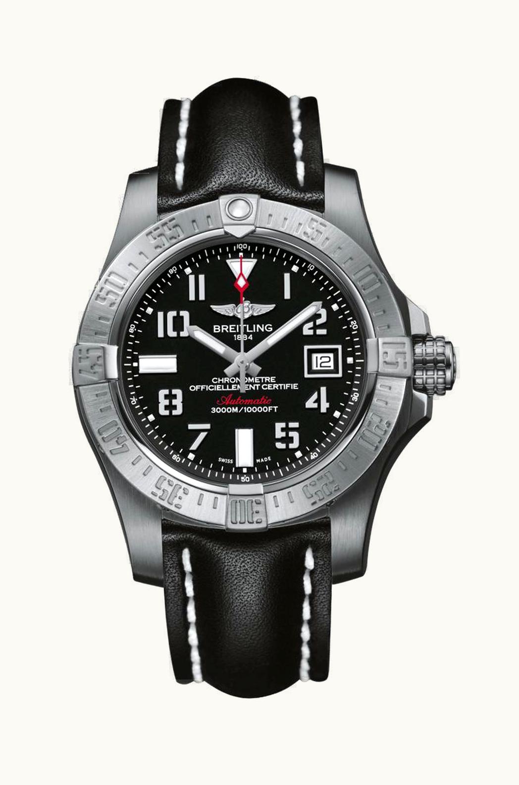 Breitling Avenger II Seawolf Stainless Steel / Volcano Black / Calf / Folding