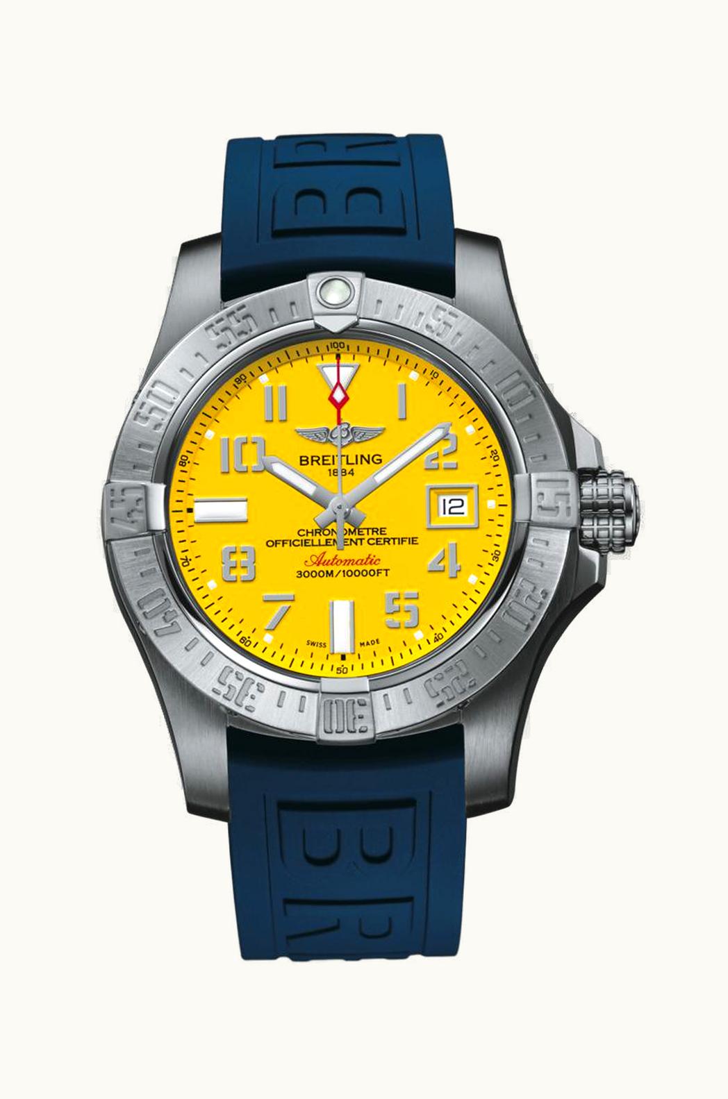 Breitling Avenger II Seawolf Stainless Steel / Cobra Yellow / Rubber / Folding