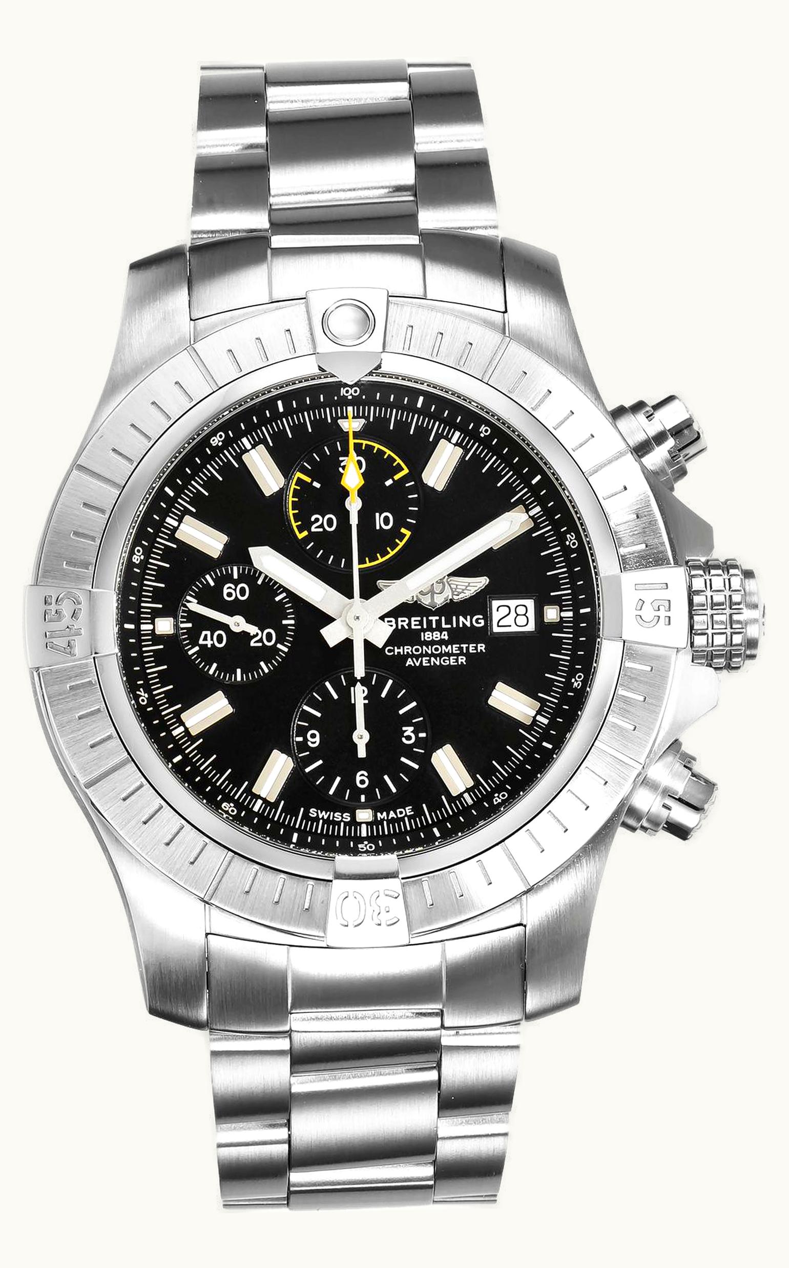 Breitling Avenger Chronograph 45 Stainless Steel / Black / Bracelet