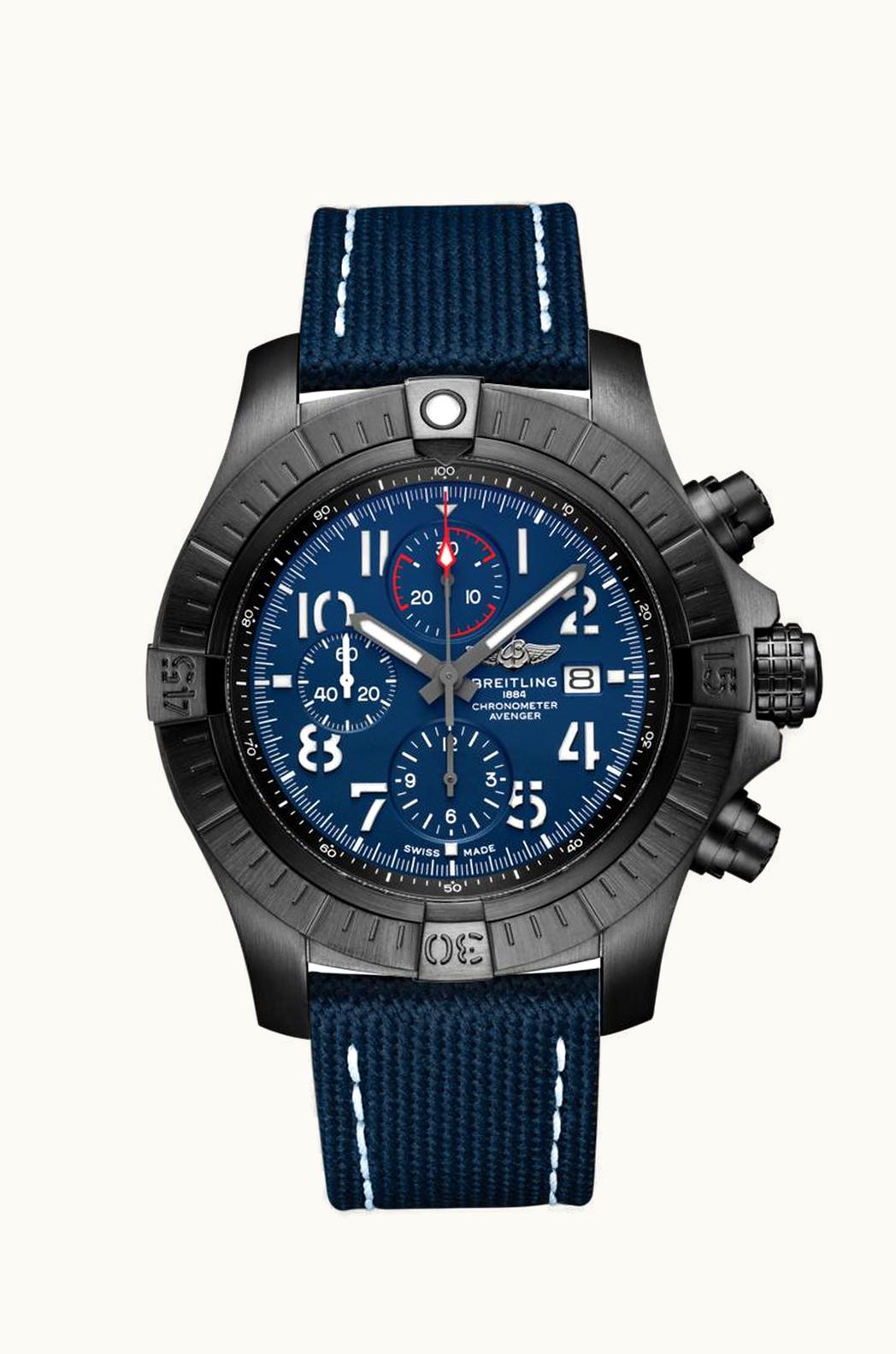 Breitling Avenger Chronograph 48 Night Mission / Blue / Military / Folding