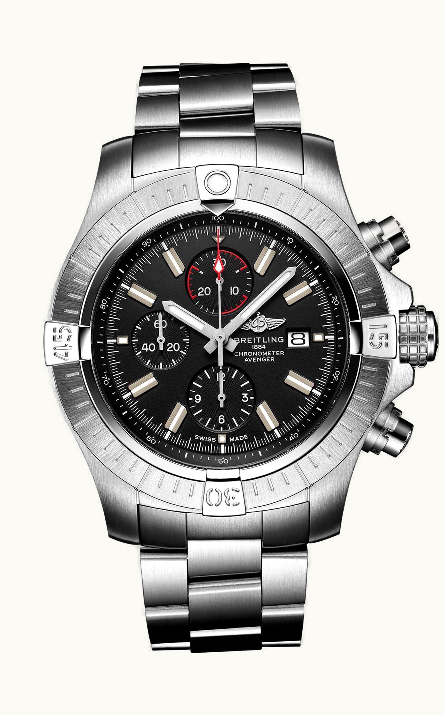Breitling Avenger Chronograph 48 Stainless Steel / Black / Bracelet