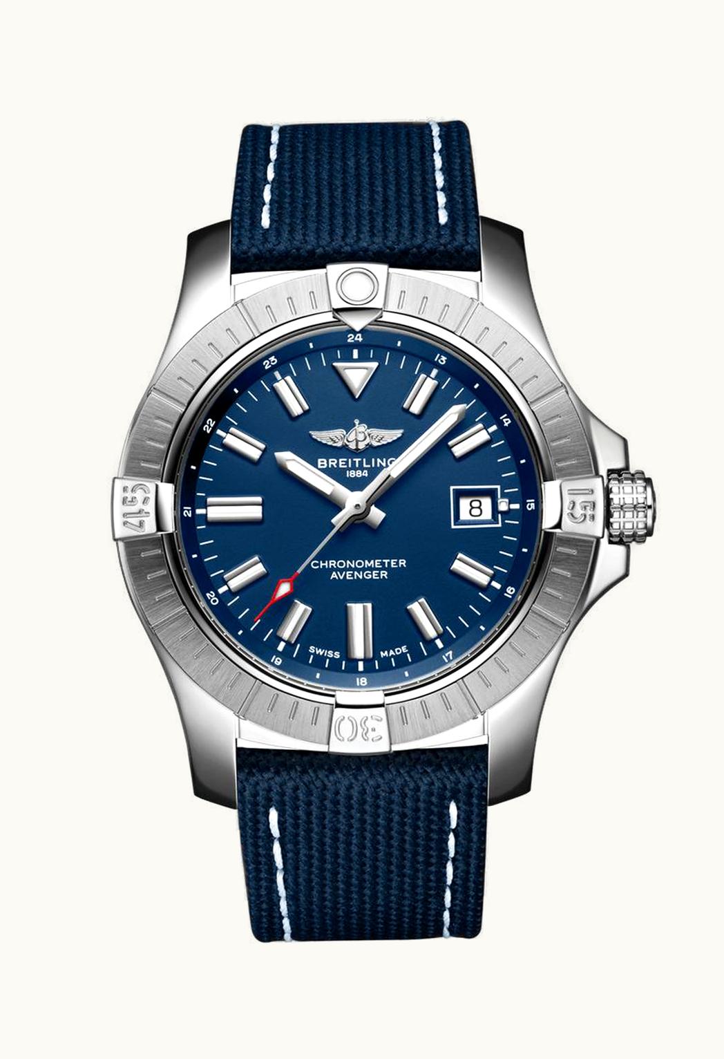 Breitling Avenger Automatic 43 Stainless Steel / Blue / Military / Pin