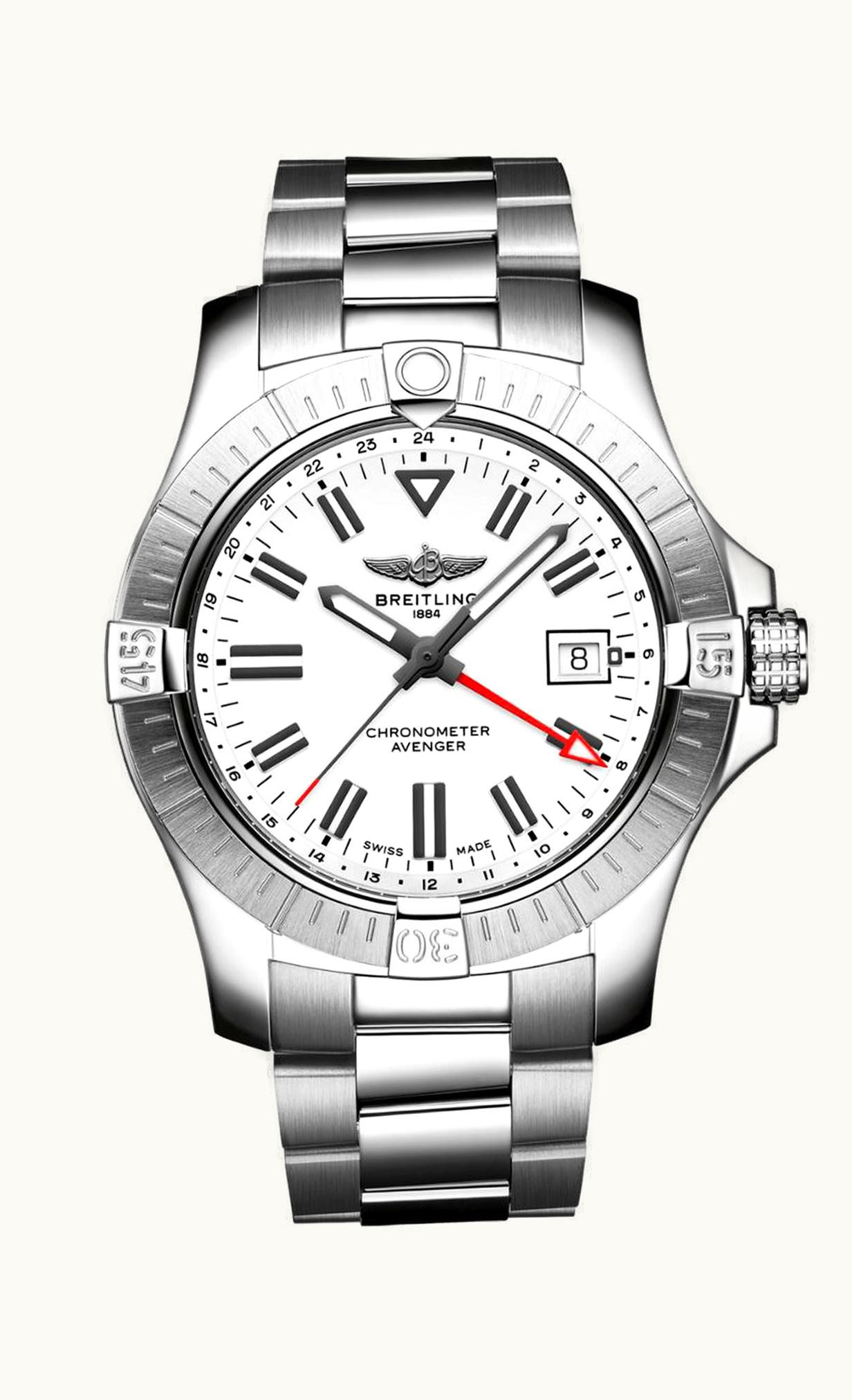 Breitling Avenger Automatic GMT 43 Stainless Steel / White / Bracelet