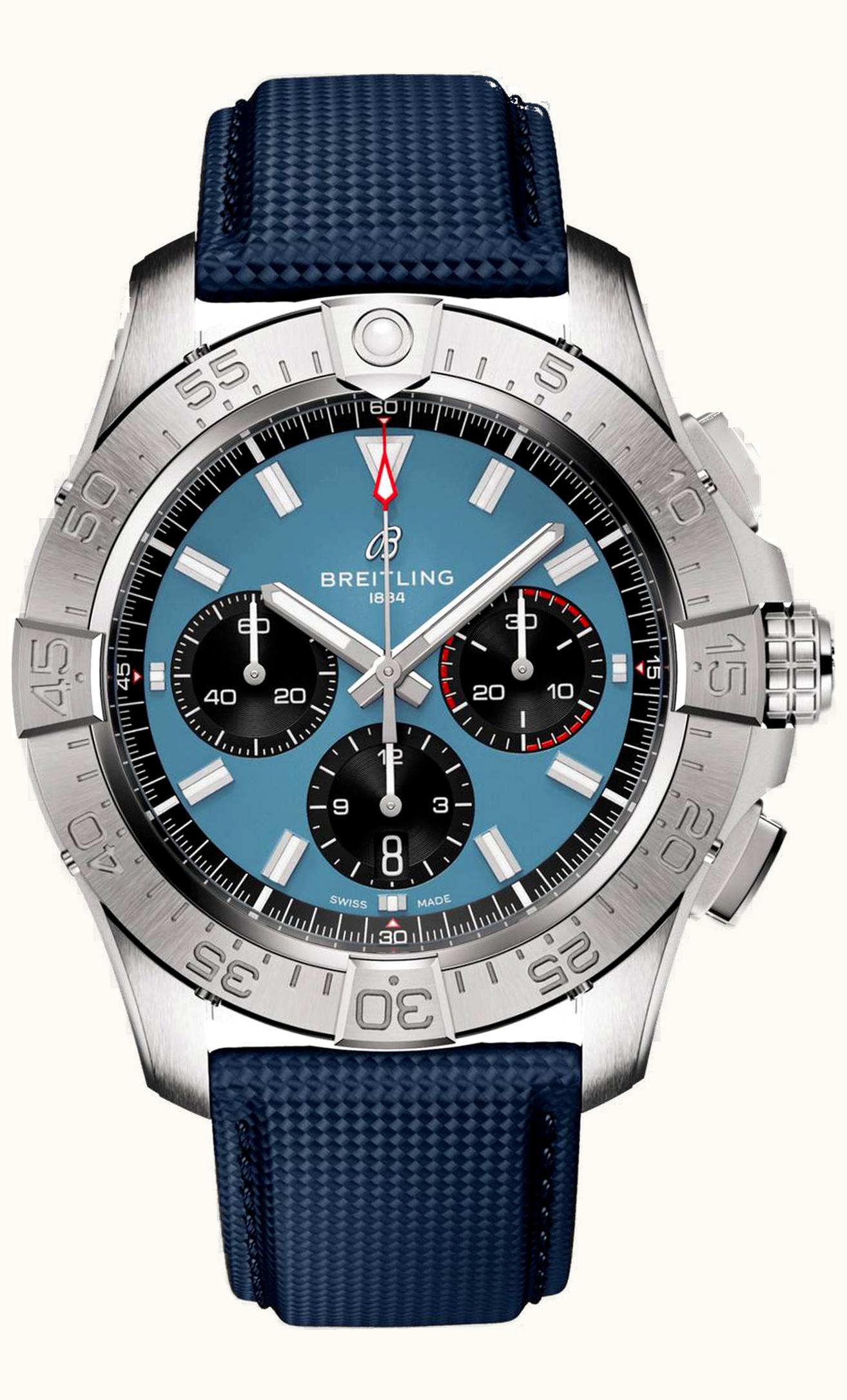 Breitling Avenger B01 Chronograph 44 Stainless Steel / Blue / Strap